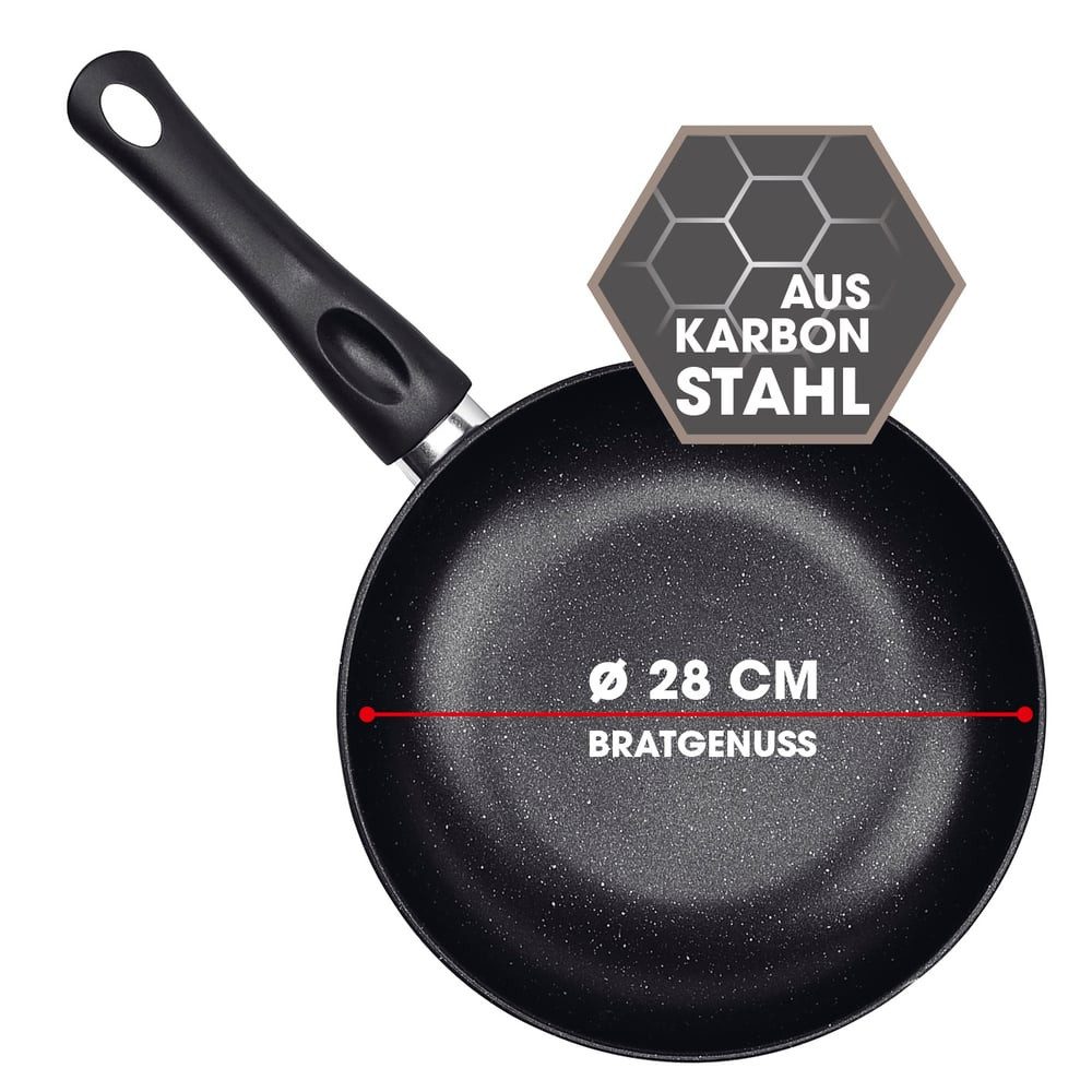 BRATmaxx Bratpfanne Bratpfanne Ø 28 cm Für alle Herdarten geeignet, auch Induktion, antihaftbeschichtet für Induktion-, Gas-, Elektro-, Carbonherd etc.
