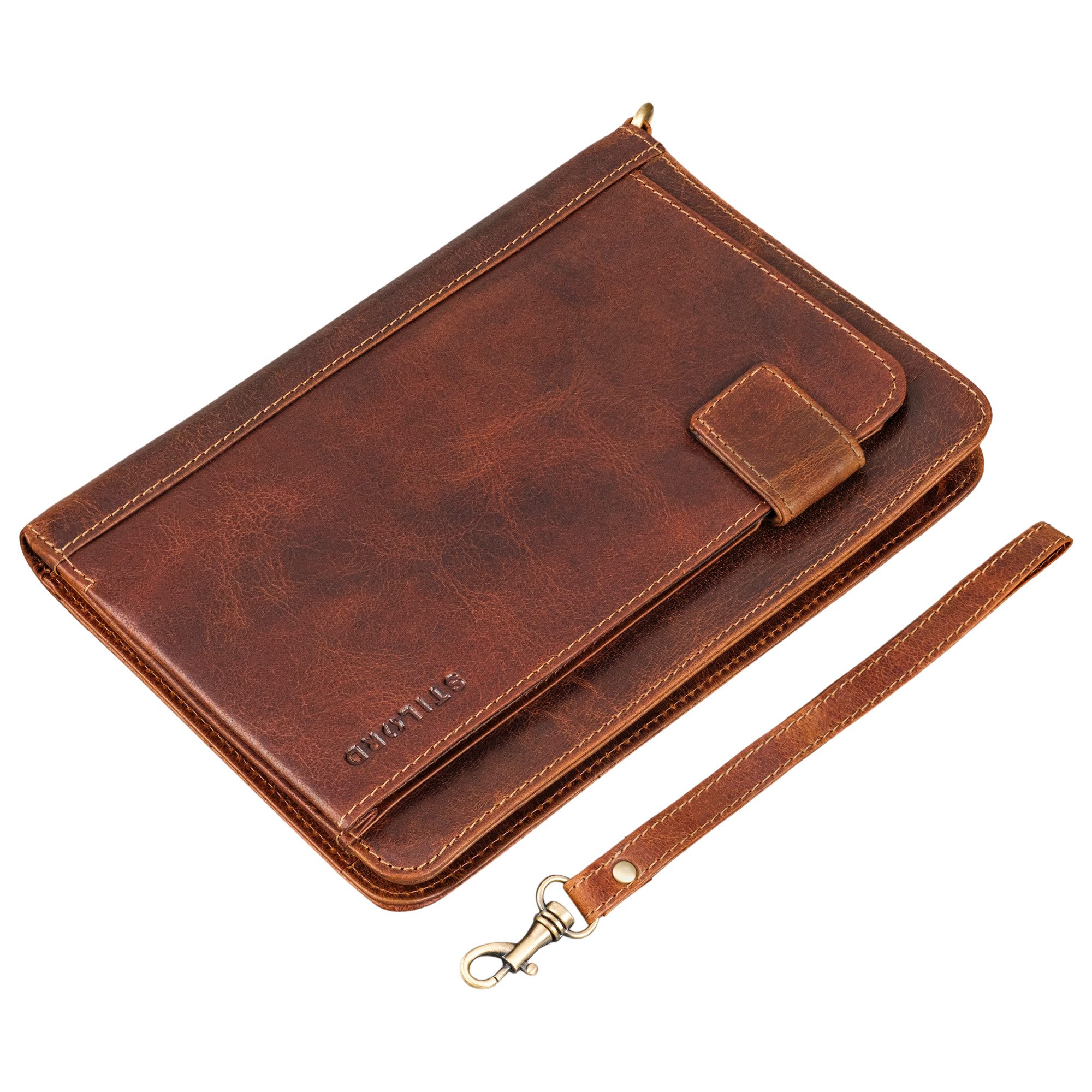 STILORD Konferenzmappe "Momo" Kleiner Organizer Leder DIN A6