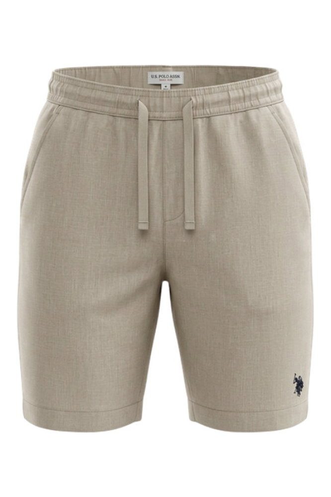 U.S. Polo Assn. Shorts Freizeithose Linen (Materialmix) kurz beige Herren