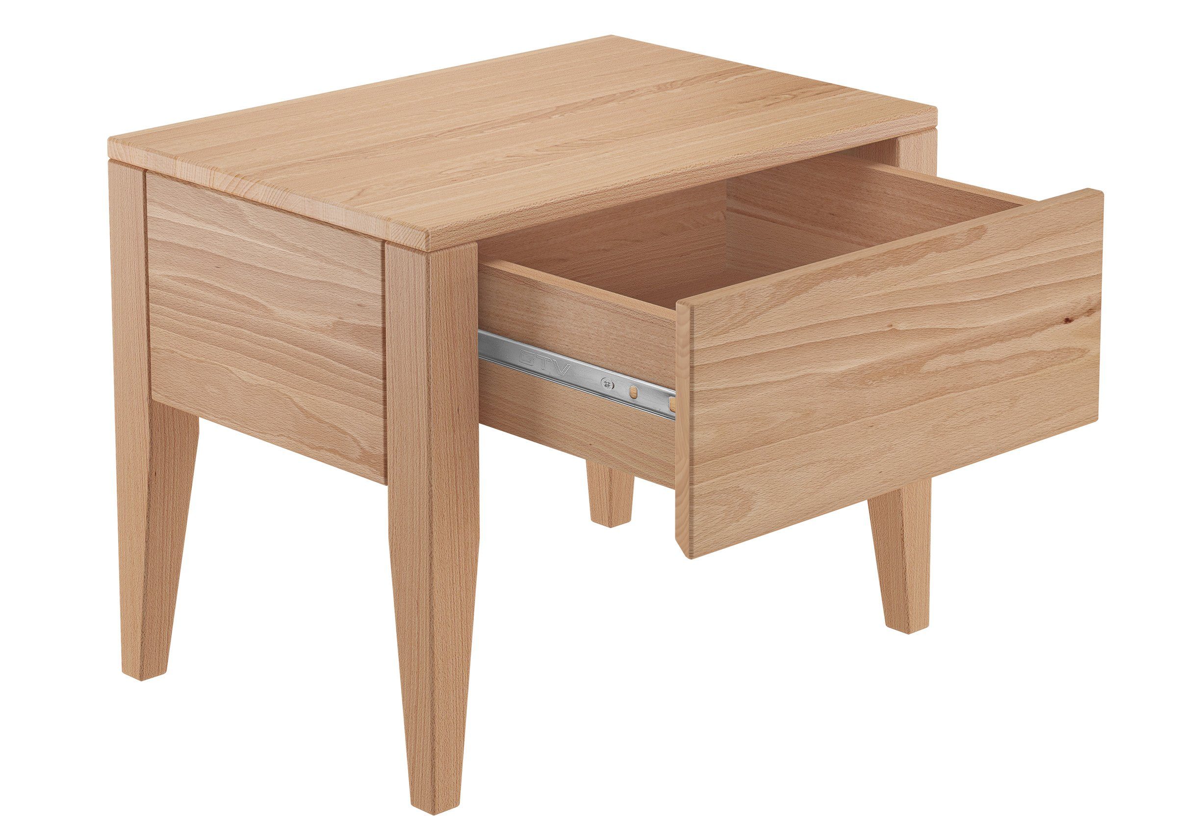 ERST-HOLZ Nachtkommode Stilvolle Buche-Nachtkonsole Massivholz, 90.20-K44 - Nachttisch Buche- eine Schublade