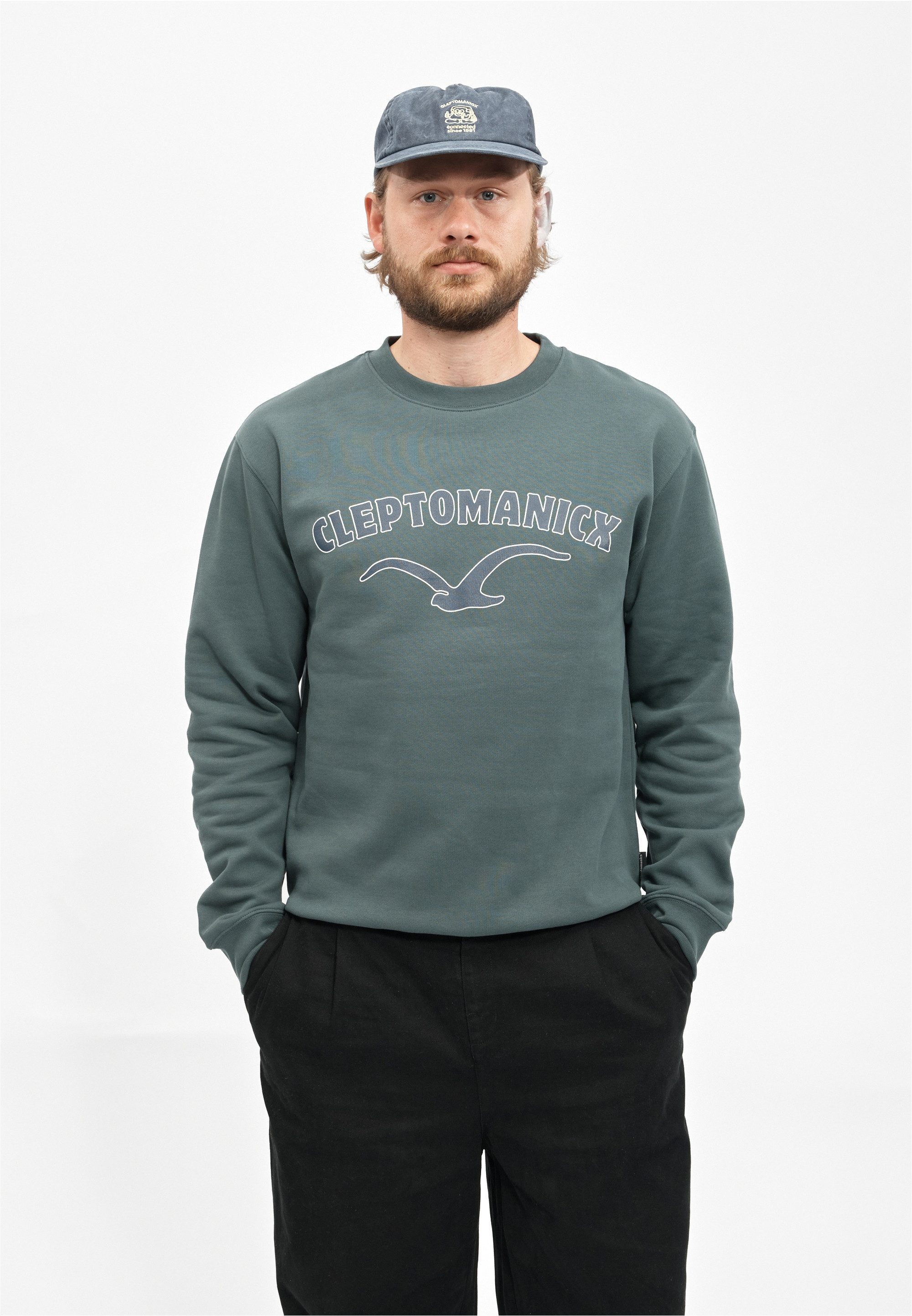 Cleptomanicx Sweatshirt College Type mit lässigem Frontprint