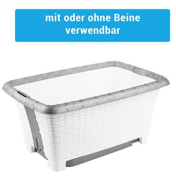 Centi Wäschekorb Wäschewanne - Wäsche Korb mit Beinen 58cm höhe, mit Stand-Automatik