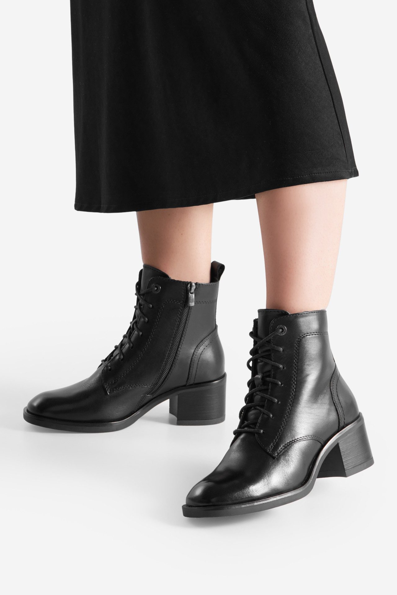 LASOCKI LASOCKI Damen Stiefel – Schwarze klassische Stiefeletten aus Leder Stiefel