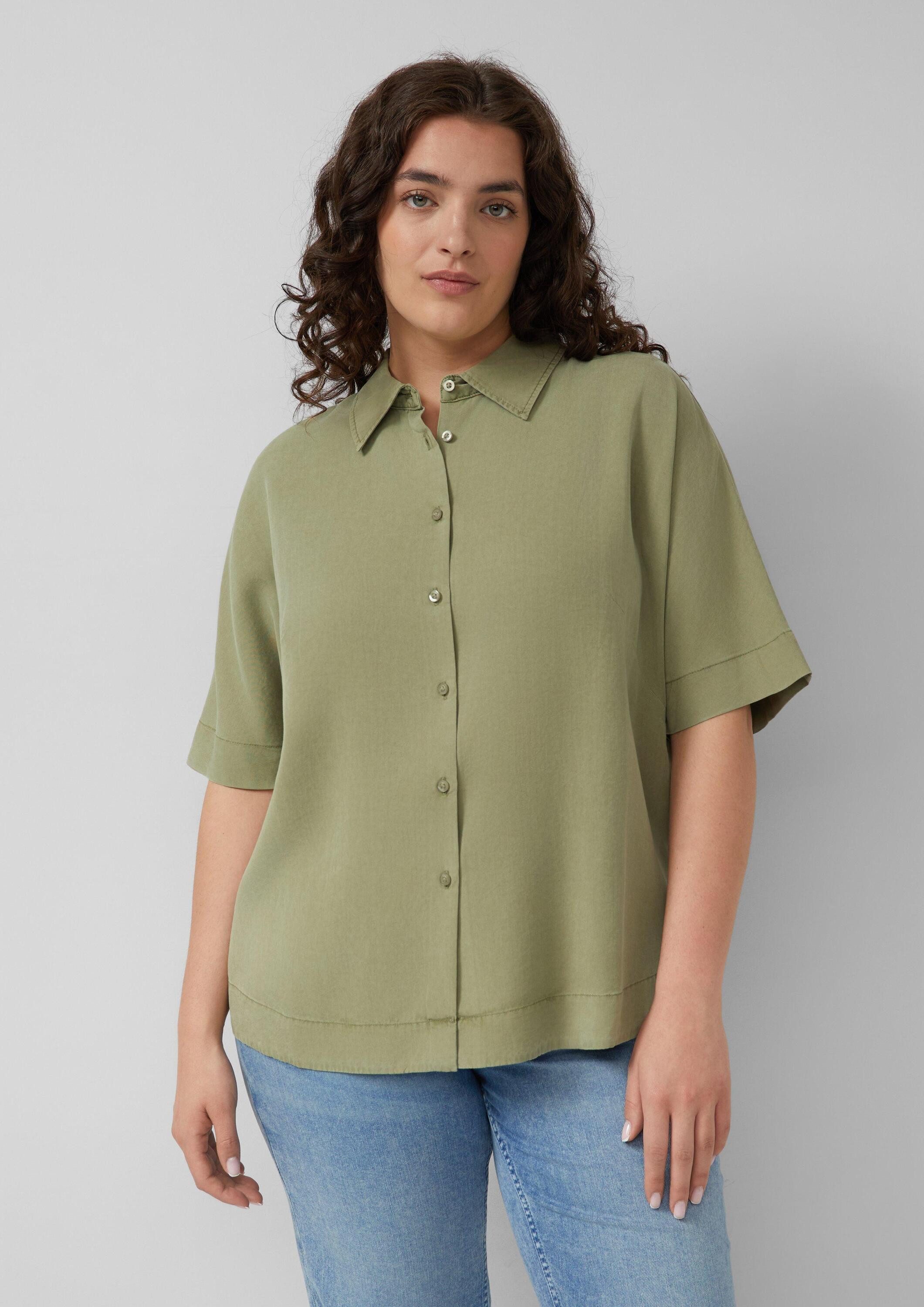 s.Oliver Kurzarmbluse Bluse Fließende Lyocellbluse