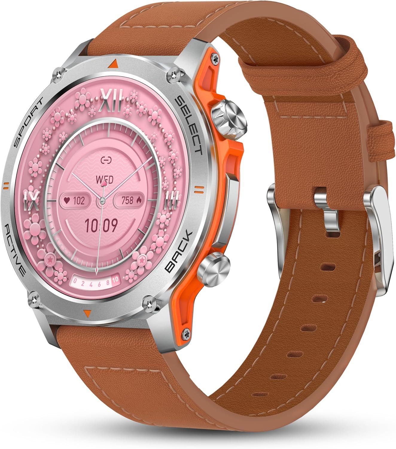 Popglory S136 Smartwatch (3,7 cm, android ios), Smartwatch mit AMOLED Display, Bluetooth Telefonie und 110