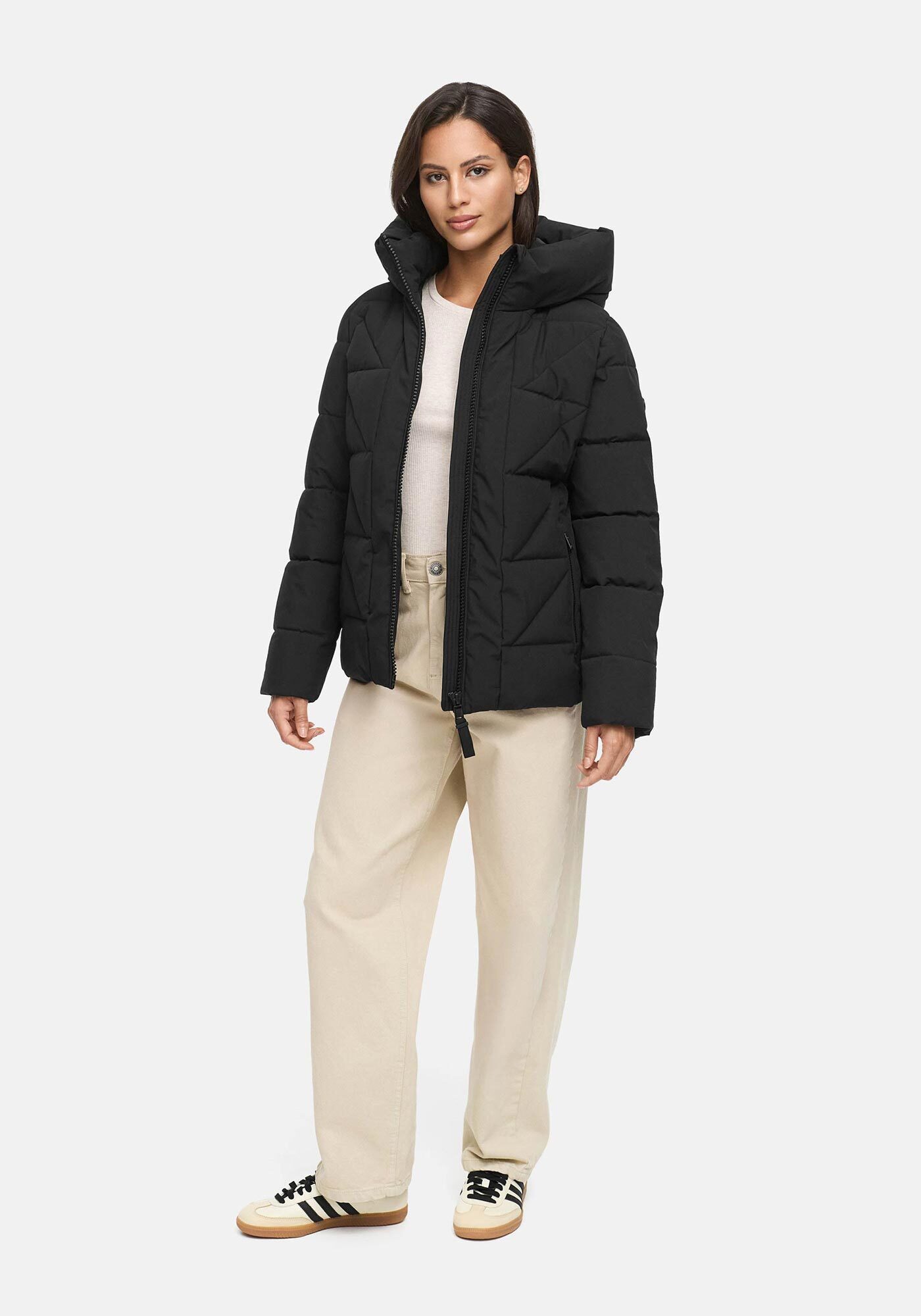 Marikoo Winterjacke Kuschelnasee mit extra hohem Kragen und warmem Fleecefutter