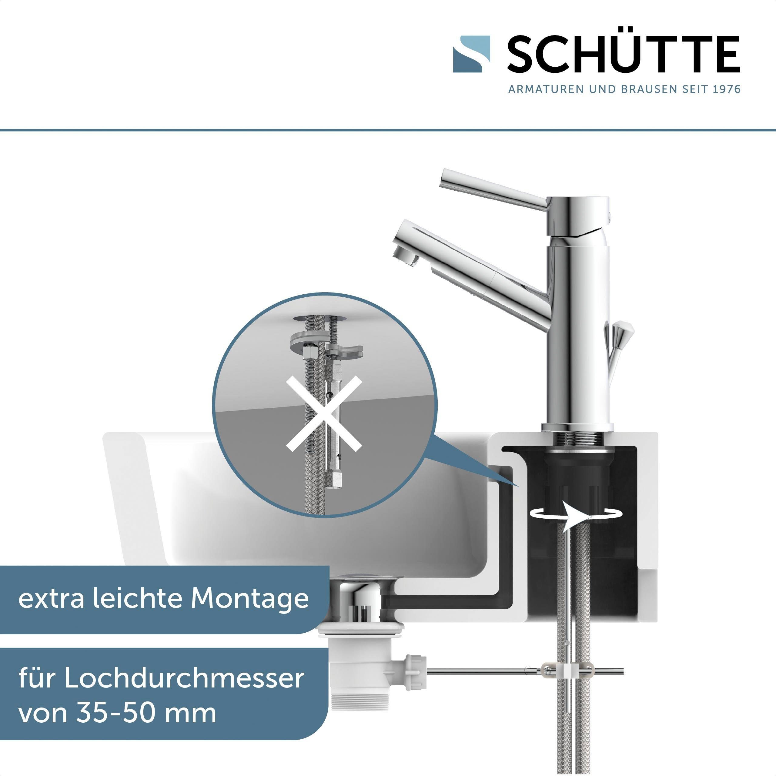 Schütte Waschtischarmatur Cornwall mit Zugstange, Ablaufgarnitur, Mischbatterie – Bild 3 von 5