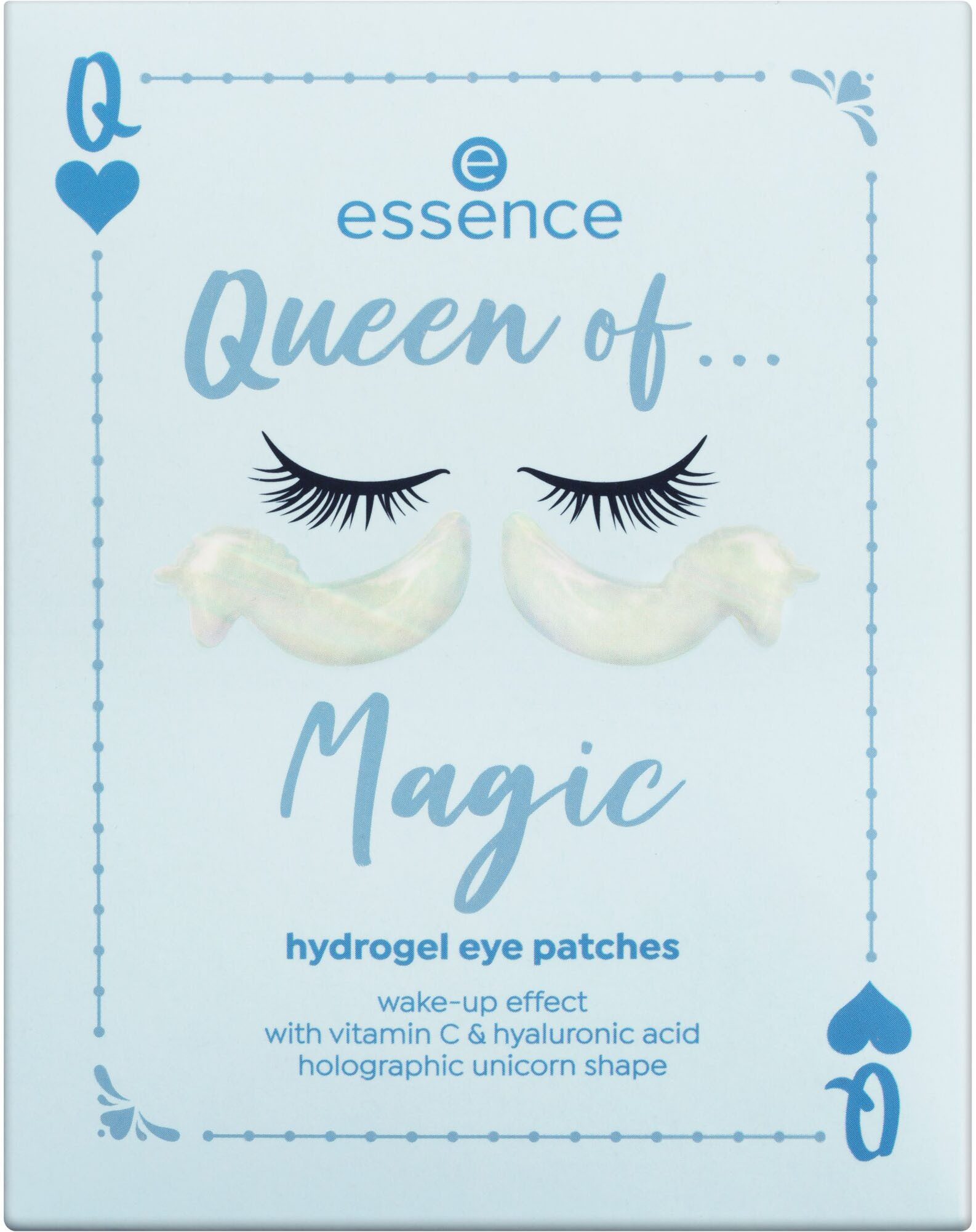 Essence Augenpflege-Set Queen of... hydrogel eye patches, 4-tlg., Mit Vitamin C und Hyaluronsäure, leuchtende Farben und Glitzereffekte.