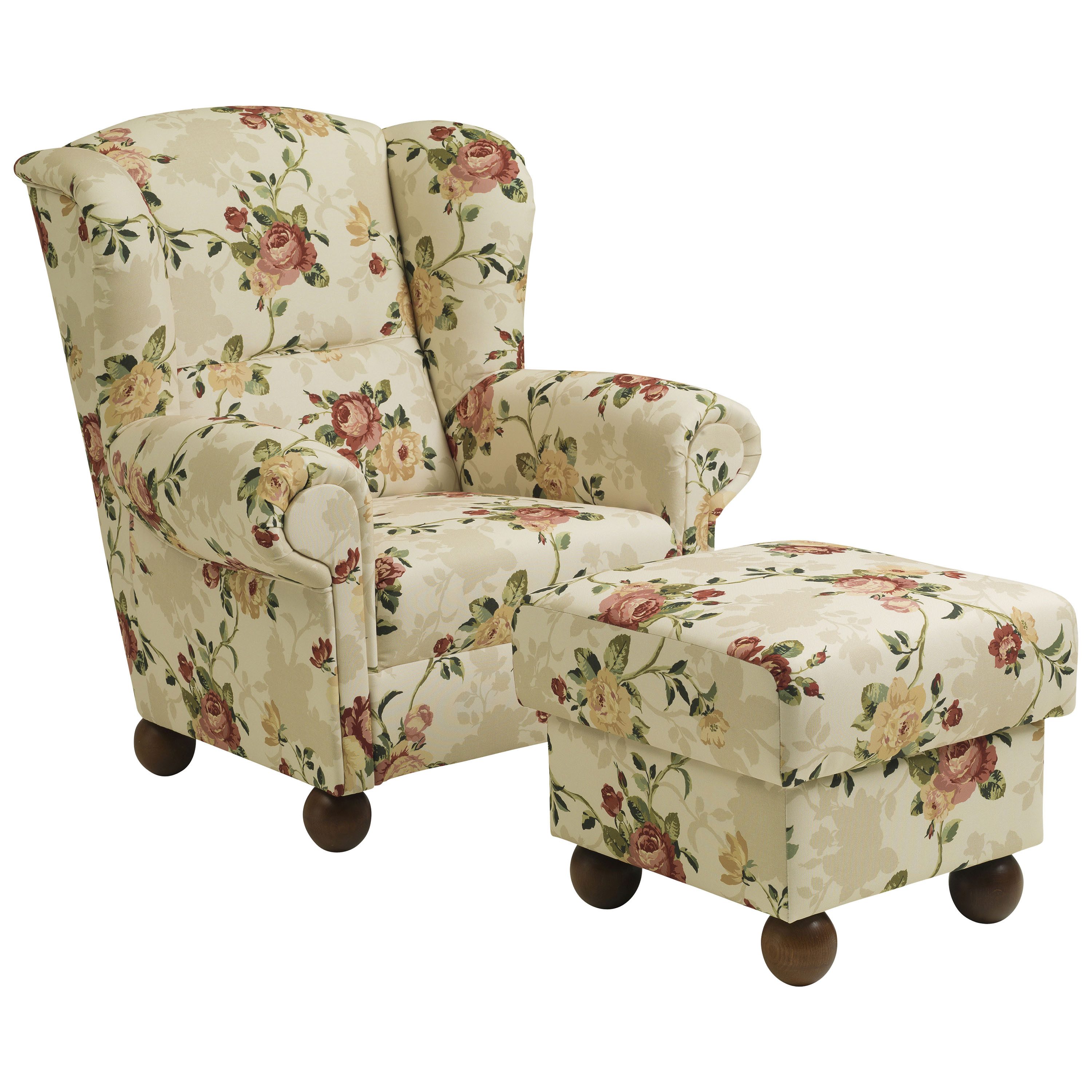 Max Winzer® Sessel Monarch, Ohrenbackensessel geblümt