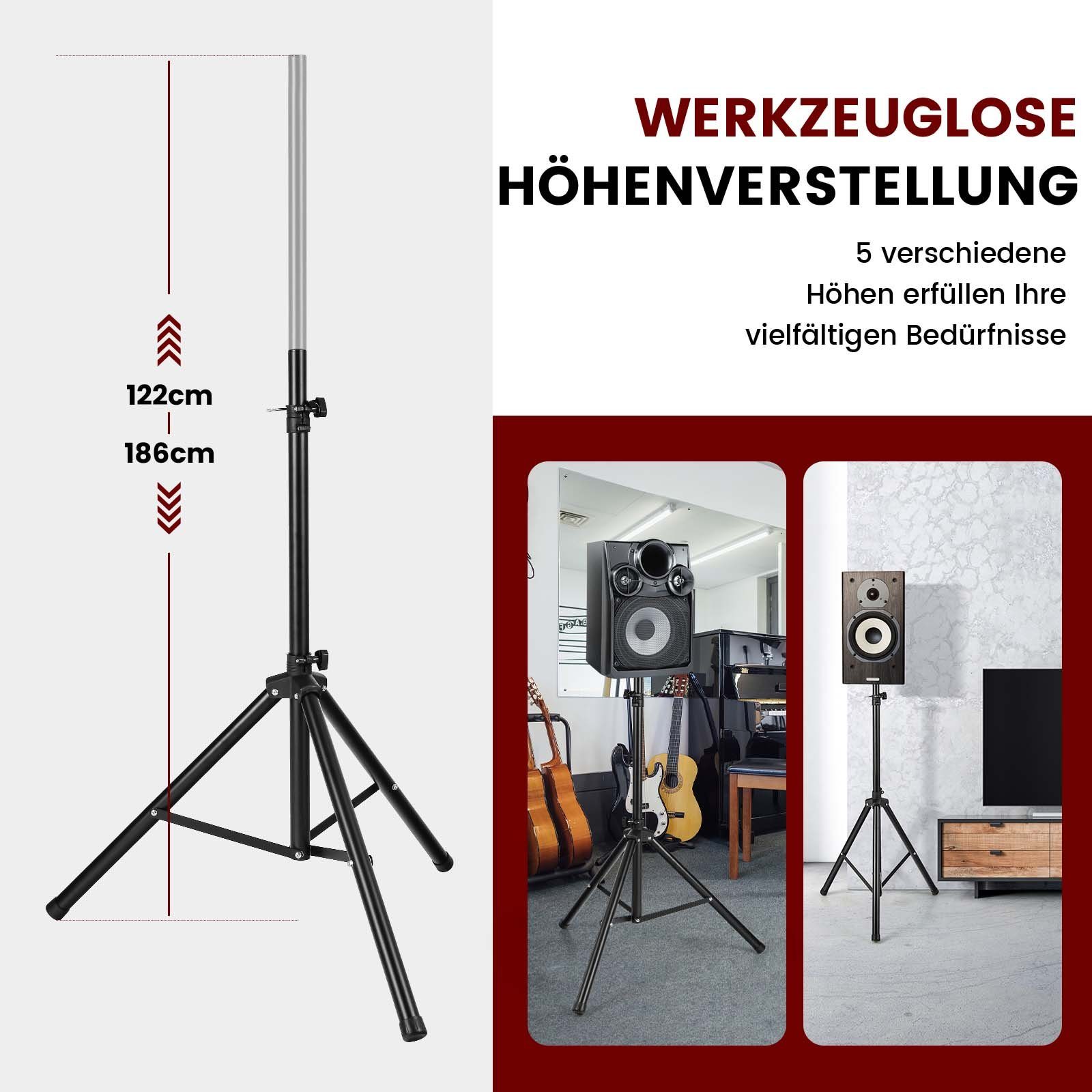 COSTWAY Lautsprecherständer, (1-tlg., 97-183cm höhenverstellbar, bis 50kg)