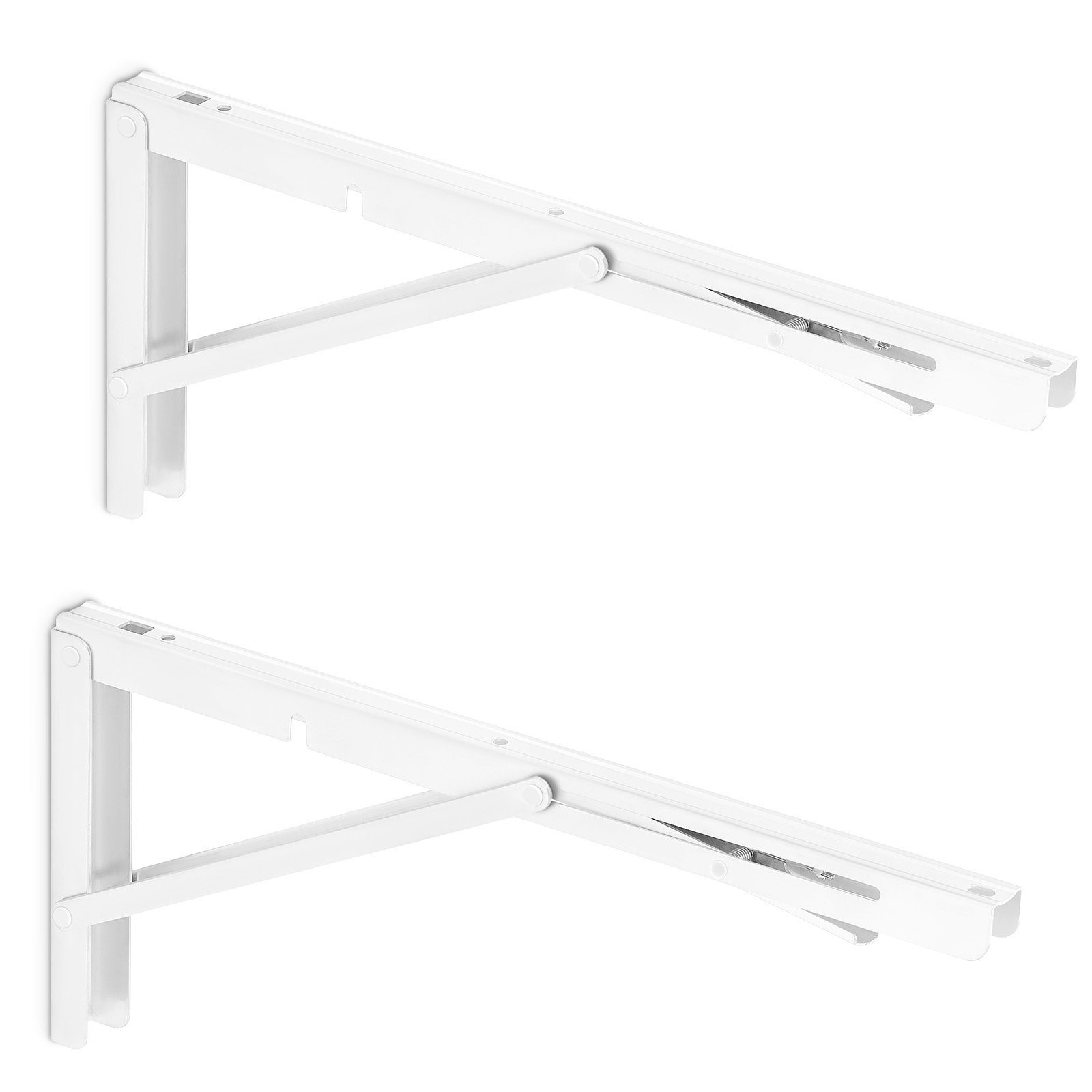 SO-TECH® Wandregalhalter 1 Paar Schwerlast-Klappkonsolen weiß Tragkraft bis 150 kg, 2-tlg., Breite 25 mm, Höhe 175 mm, Tiefe 400 mm