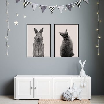 Tigerlino Poster Hase 2er Set Kinderzimmer Wandbilder Babyzimmer Poster Dekoration