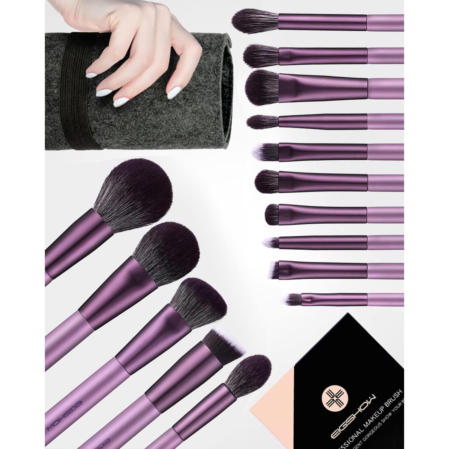LuxusKollektion Kosmetikpinsel-Set Make-up Pinsel Set 15tlg Lila