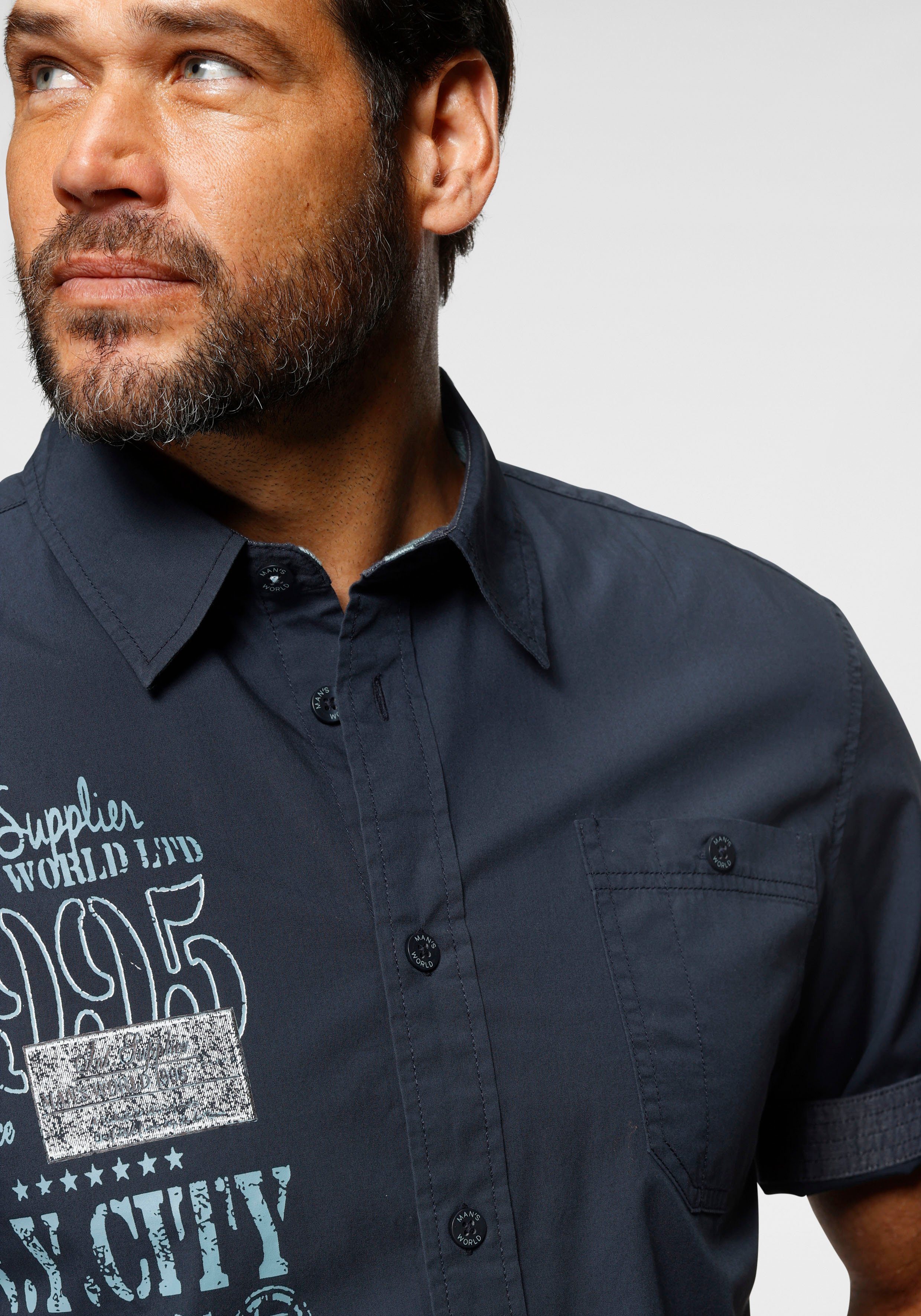 Man's World Kurzarmhemd mit Print