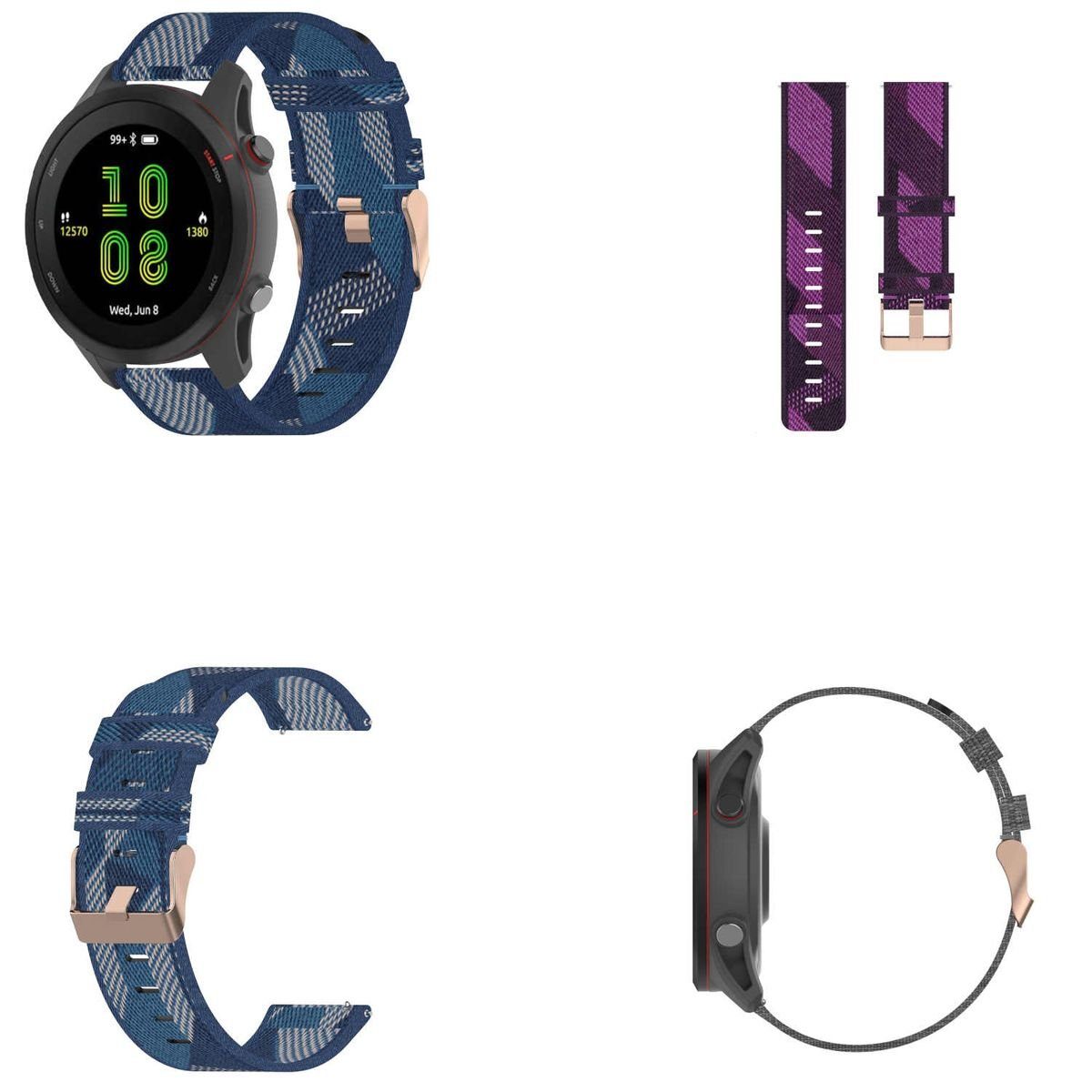 Wigento Smartwatch-Armband Für Garmin Forerunner 255 Uhr Watch Nylon Armband  Ersatz Sport Arm Band Muster 5