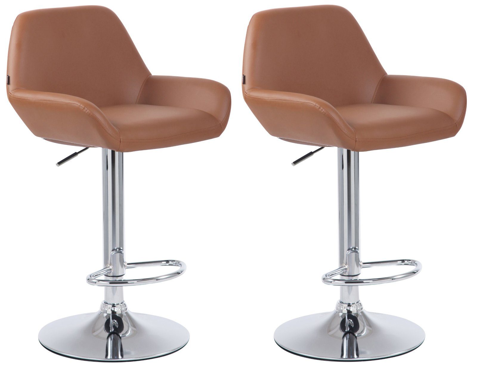 Barhocker 2er Set Barhocker Braga Kunstleder chrom