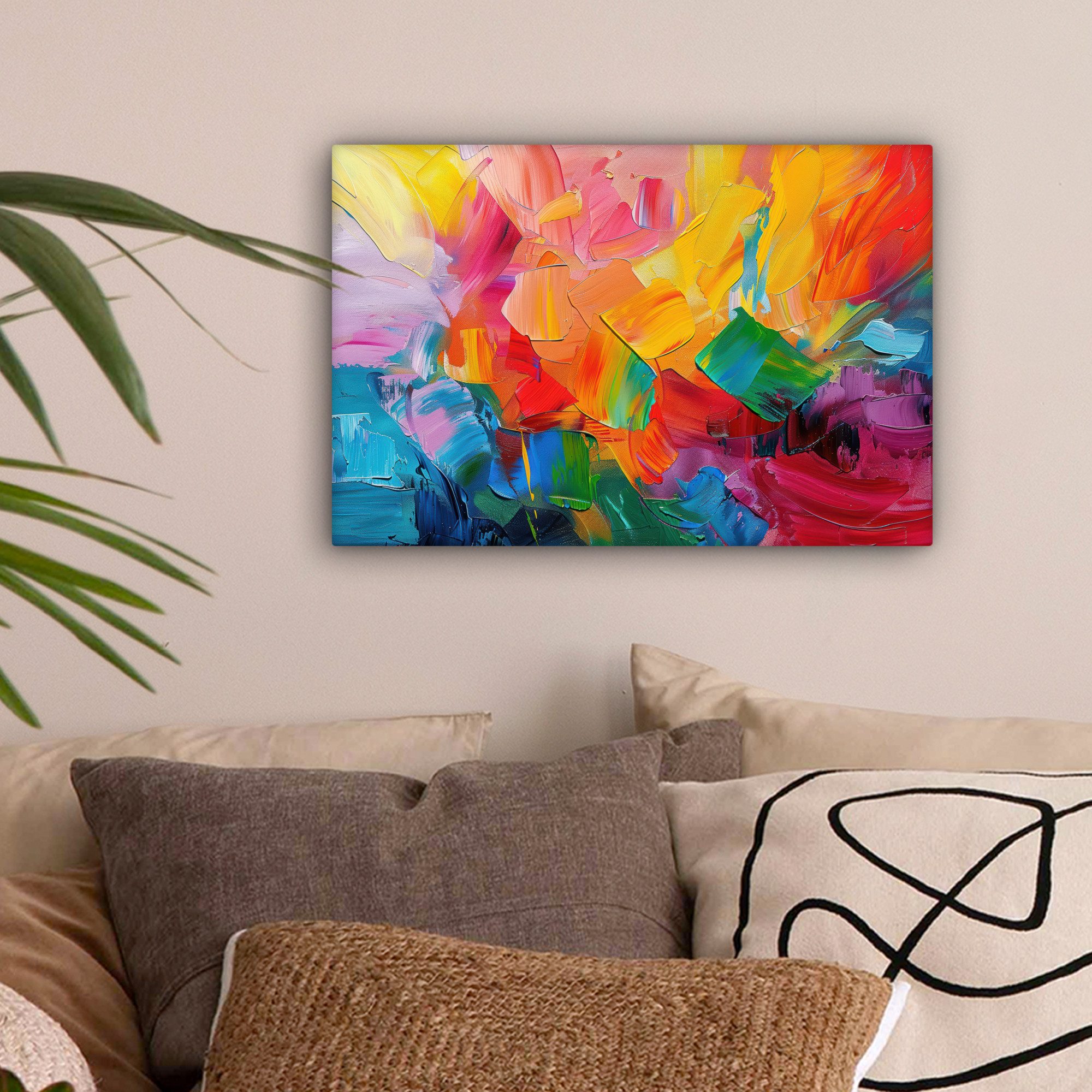 OneMillionCanvasses® Leinwandbild Abstrakt - Lackierung - Modern - Farbenfr günstig online kaufen