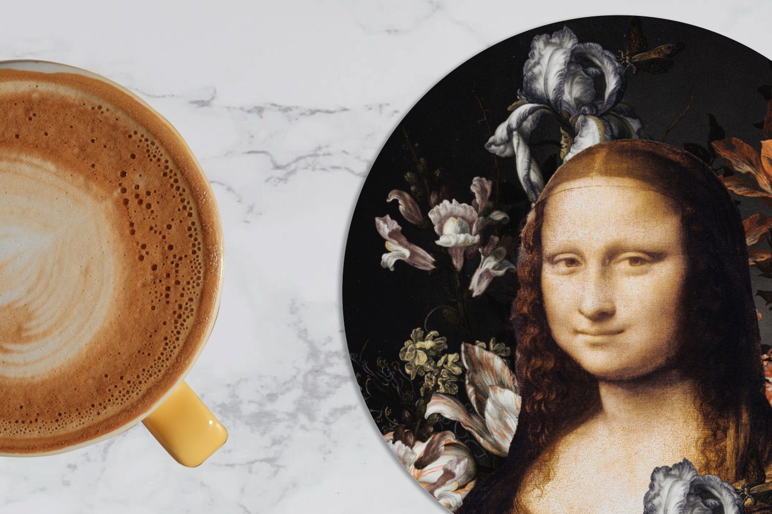 Tassenuntersetzer, Gläser, 6-tlg., Meister, - Tasse, Zubehör Alte Glasuntersetzer Lisa Blumen MuchoWow - Mona Getränkeuntersetzer, für Becher Korkuntersetzer,