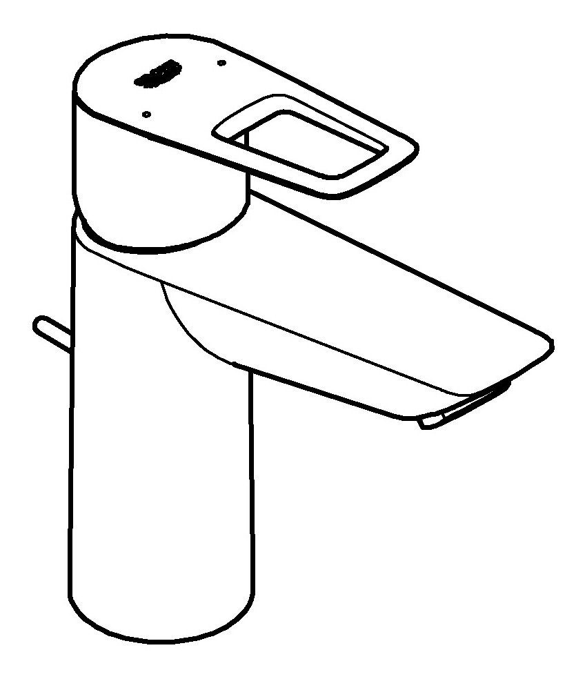 Grohe Waschtischarmatur Chrom Einhand - M-Size Zugstangen-Ablaufgarnitur mit BauLoop