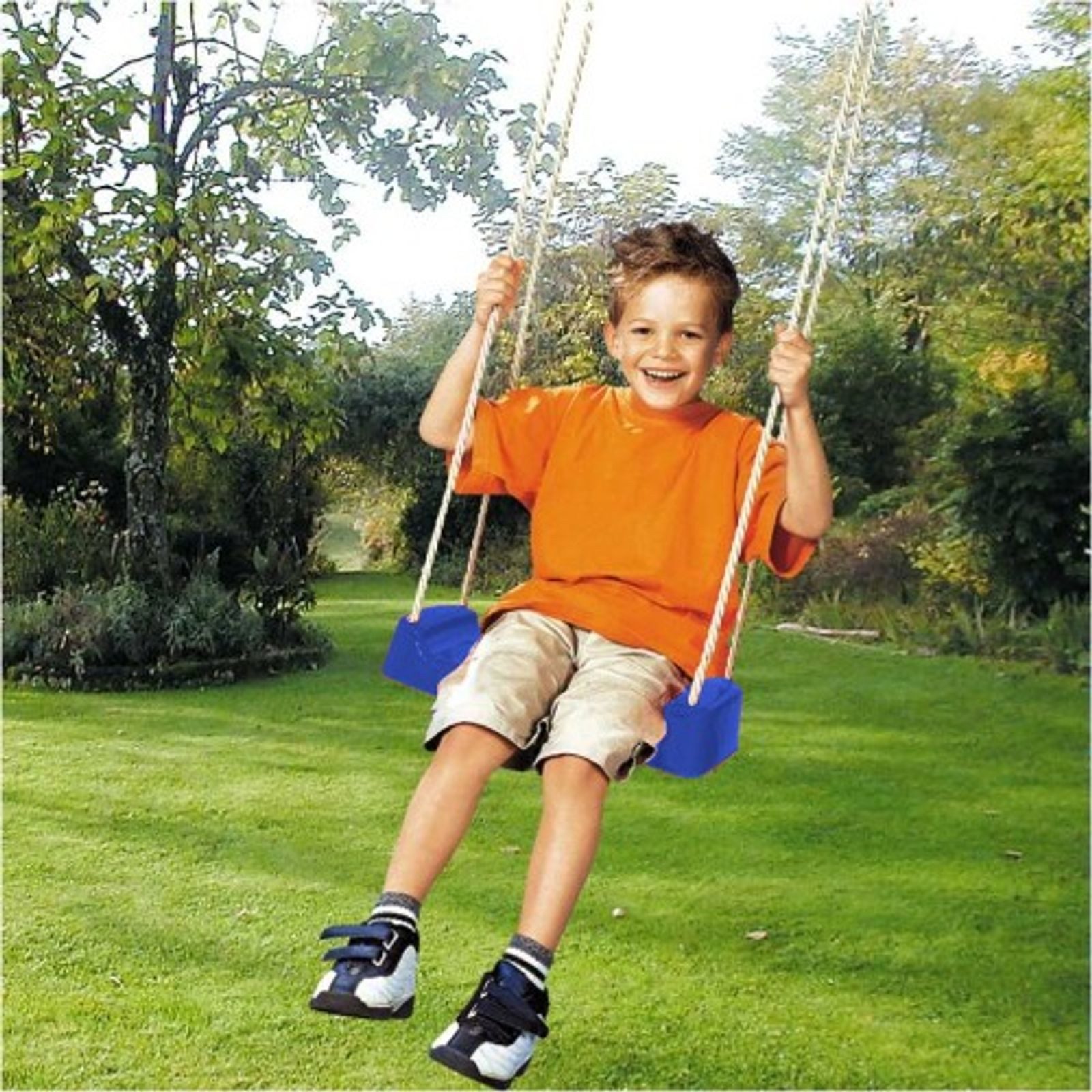 BURI Einzelschaukel Simba Brettschaukel Blau Schaukelbrett Schaukel Kinderschaukel