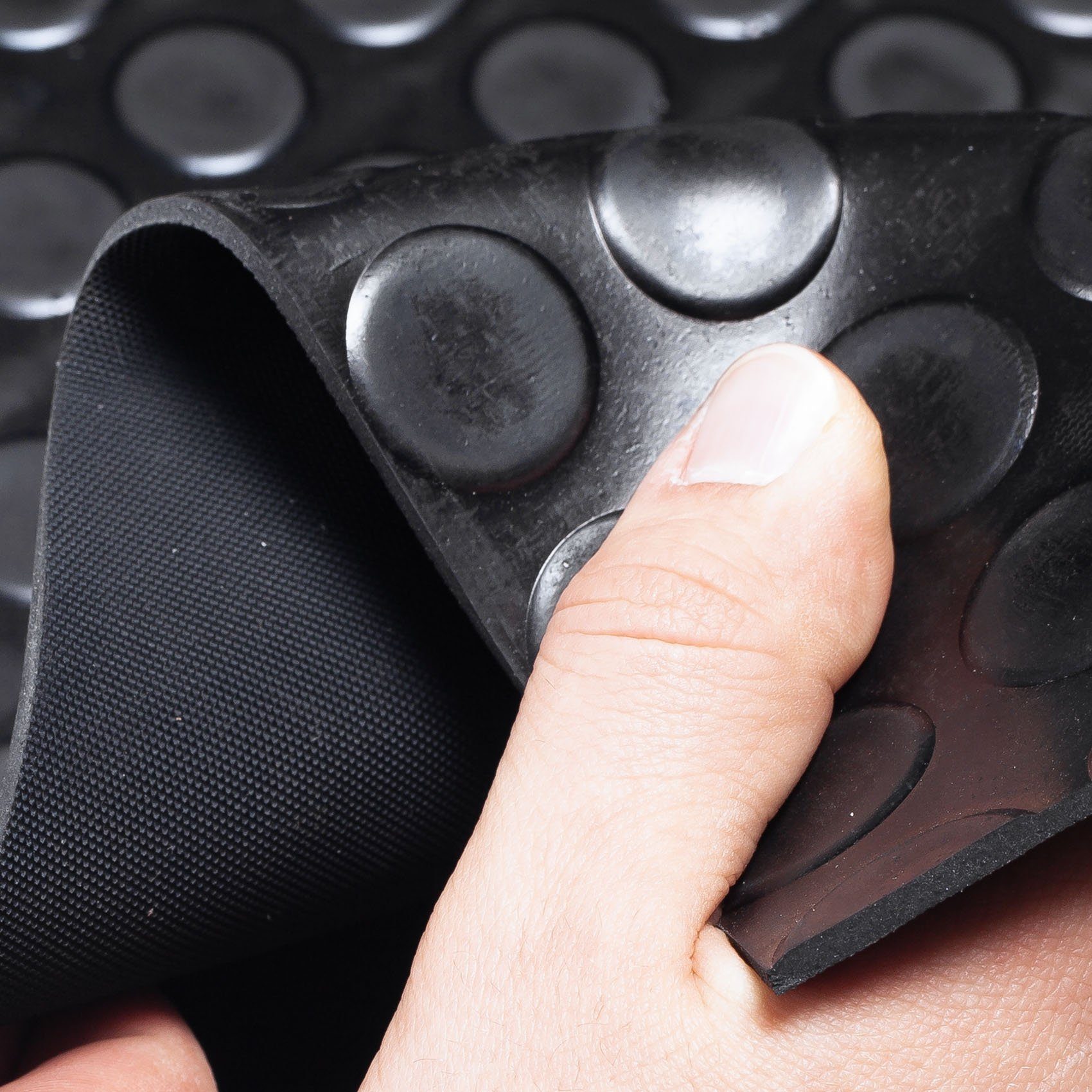 ANRO Gummimatte Noppen Bodenbelag SBR Gummi Antirutschmatte Gummiläufer, Einzelstück, 1-St., Ein Zuschnitt nach Ihrer Auswahl, Noppen/ Scheiben - geprägt