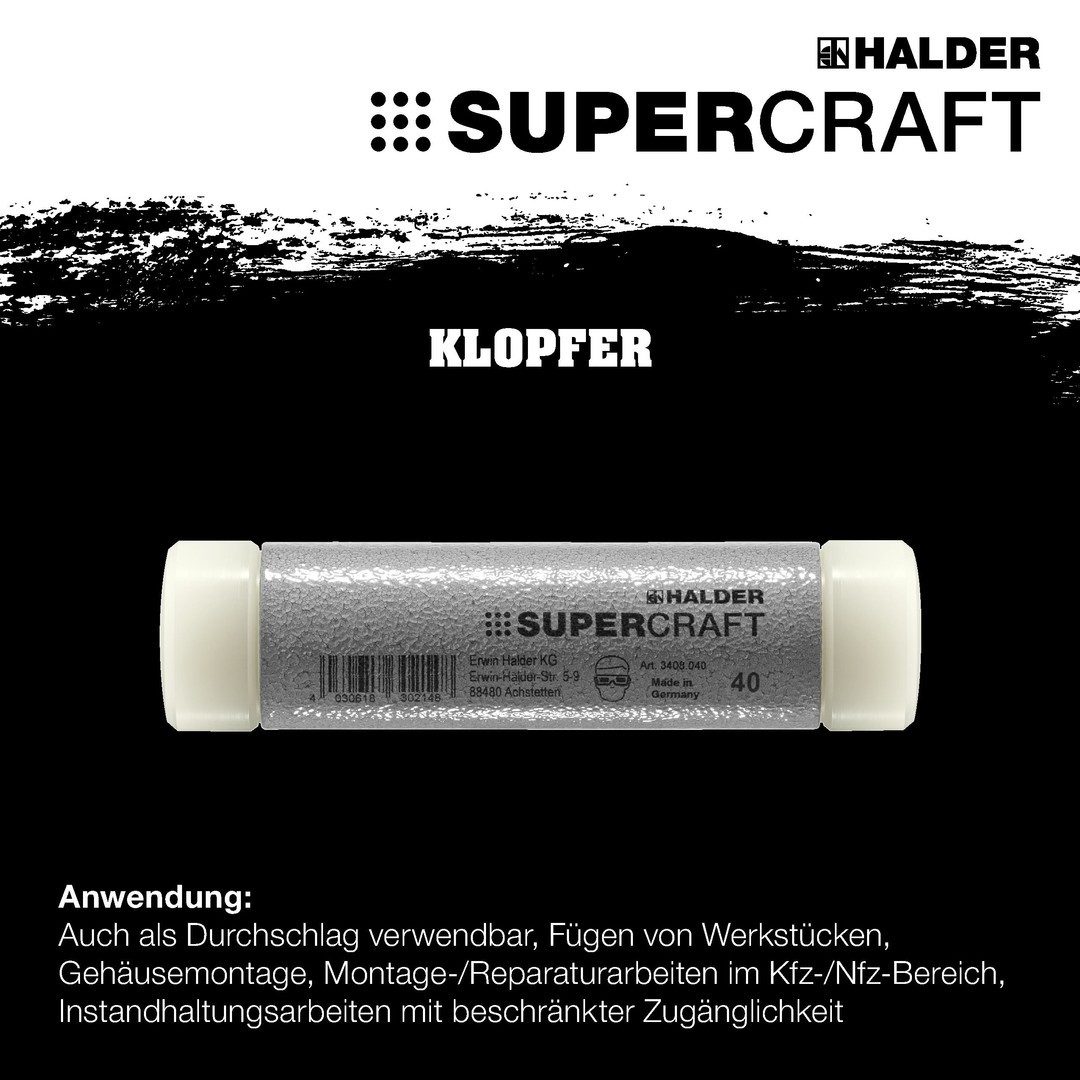 Hammer HALDER Klopfer Ø 20 mm x 150 mm rückschlagfrei