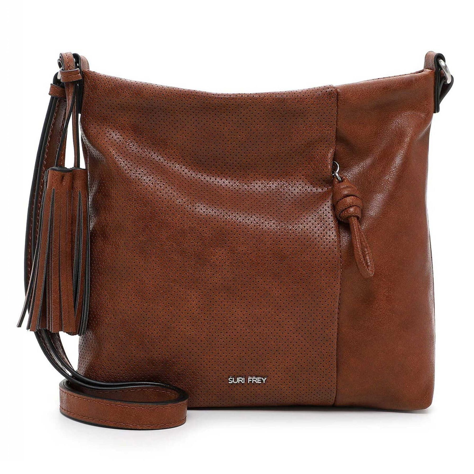 SURI FREY Umhängetasche „SFY Ivory“ – Vegane Damen-Handtasche, Glatte Optik Mit Logo, Ca. 29x19x9 Cm