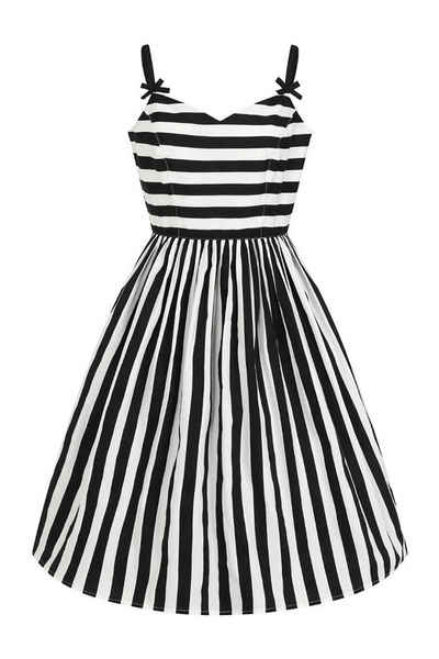 Hell Bunny A-Linien-Kleid Juno 50's Dress Gestreift Retro Vintage Trägerkleid