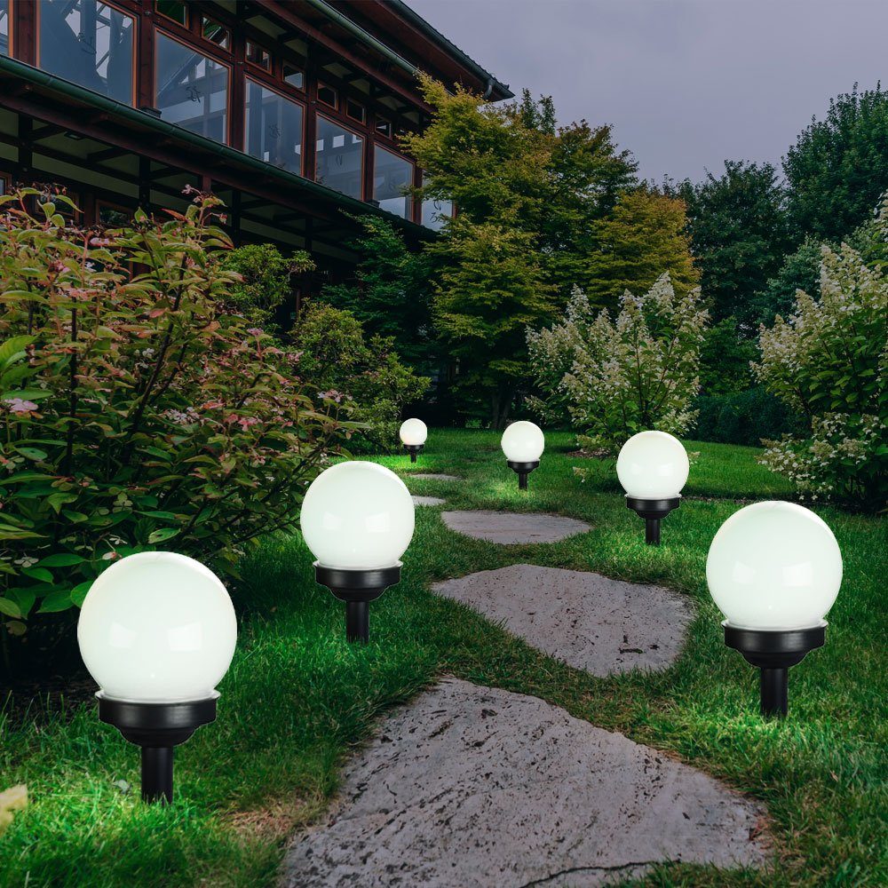 Solarleuchte, Garten Gartendeko Solar LED-Leuchtmittel LED cm fest Solarleuchte 10 LED Kugelleuchte verbaut, etc-shop Kugel