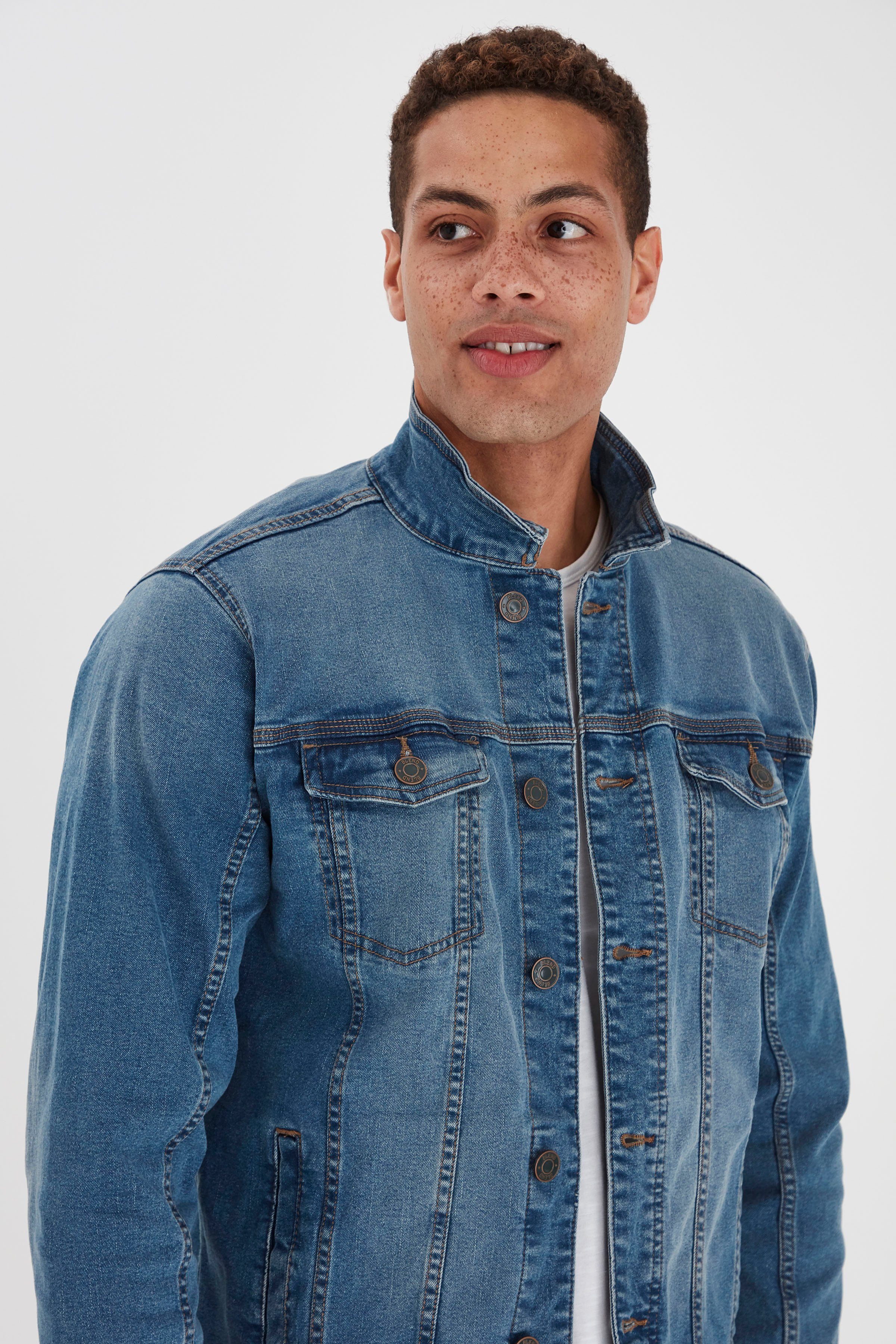 BHNARIL Blend washed Jeansjacke mid-blue