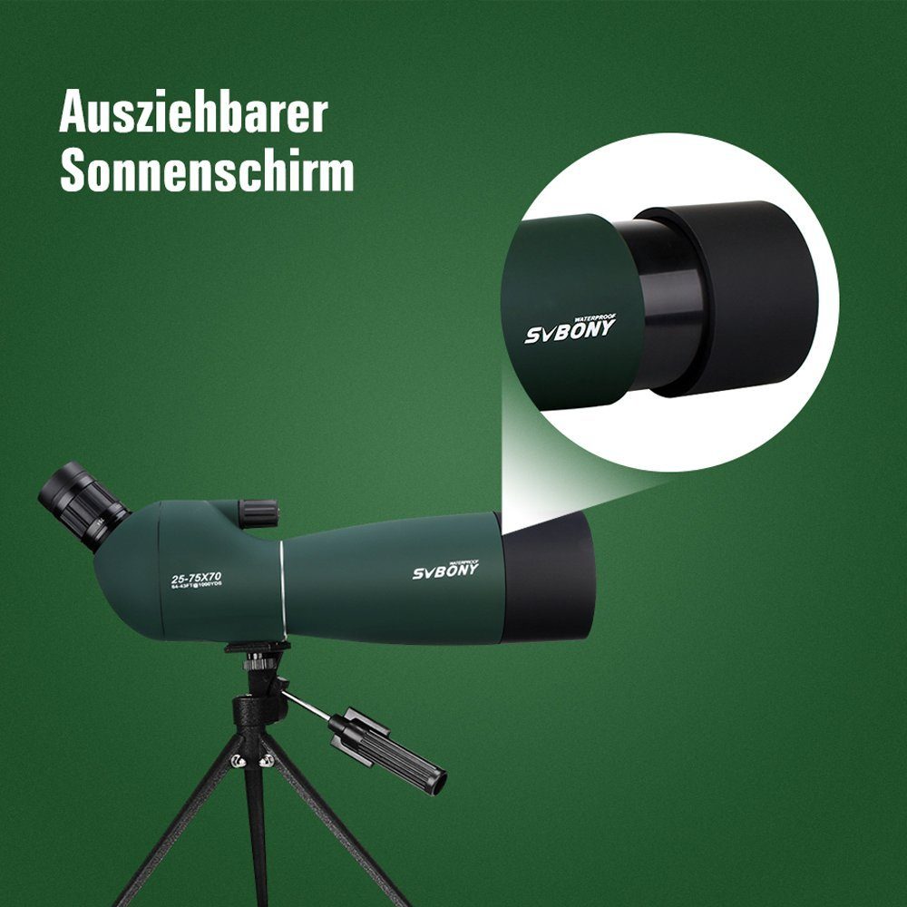 25-75x70mm Spektiv Bogenschießen (BAK4 Objektiv) für FMC Prisma, Spektiv Zielschießen, SVBONY SV28