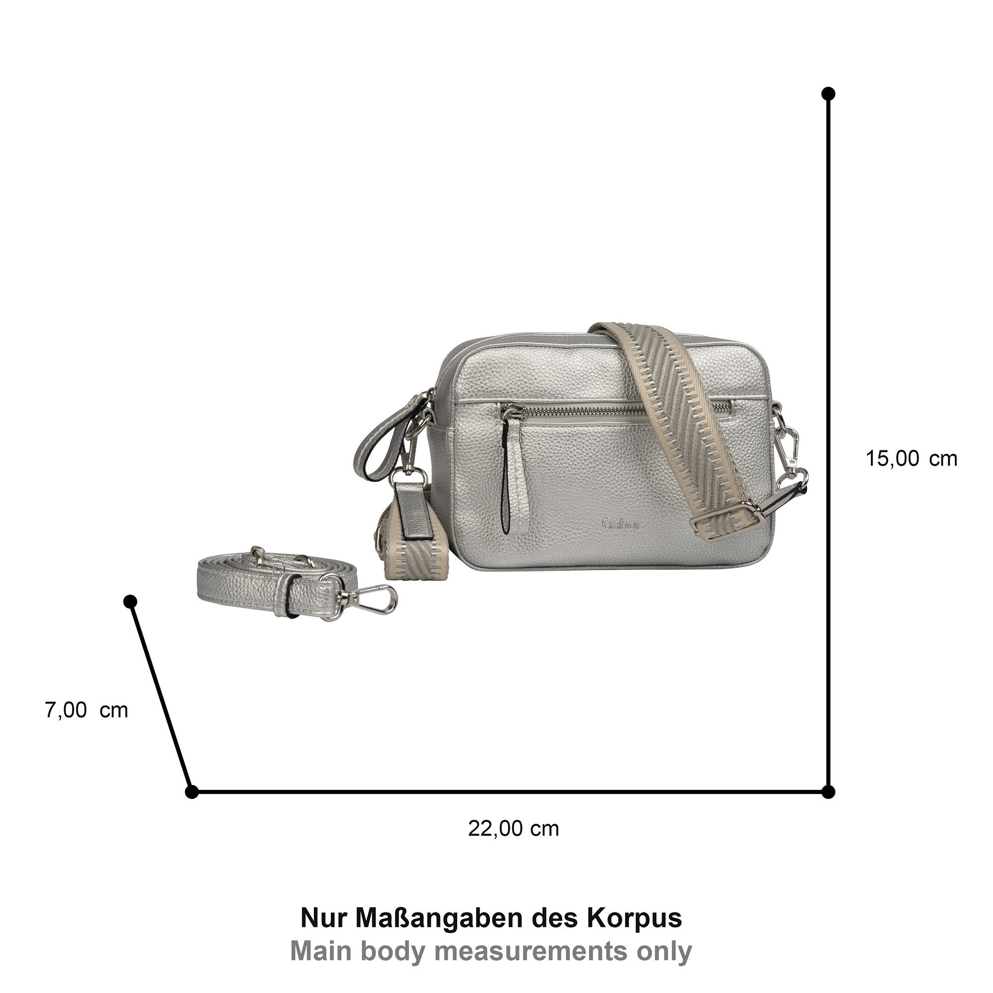 Gabor Handtasche Silena, hochwertig gewebte Gurtband und ein filigranes Logo
