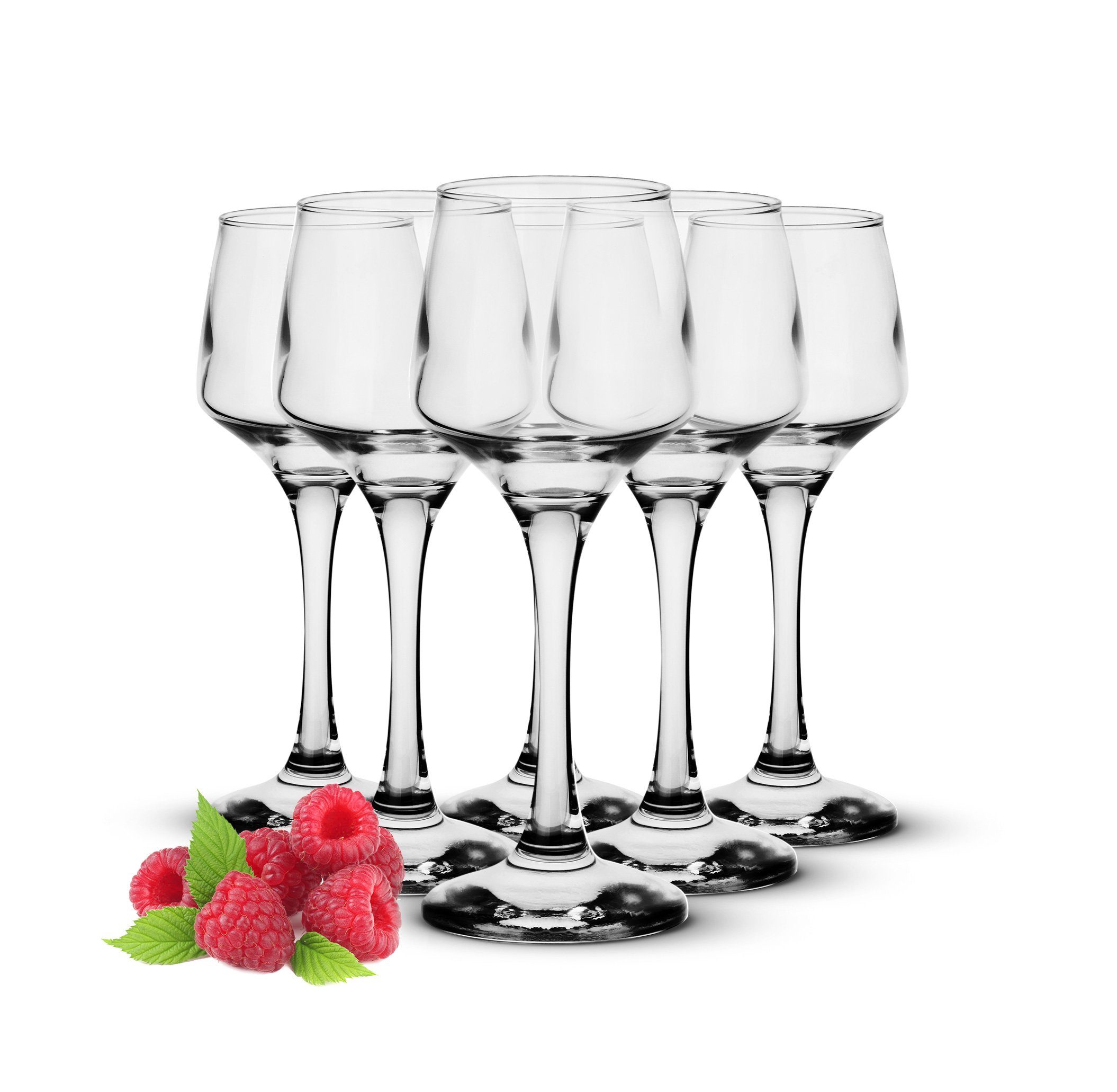 Sendez Likörglas 6 Likörgläser 75ml Schnapsgläser Aperitif Shots Stamper Tequilagläser Obstlerglas, Glas