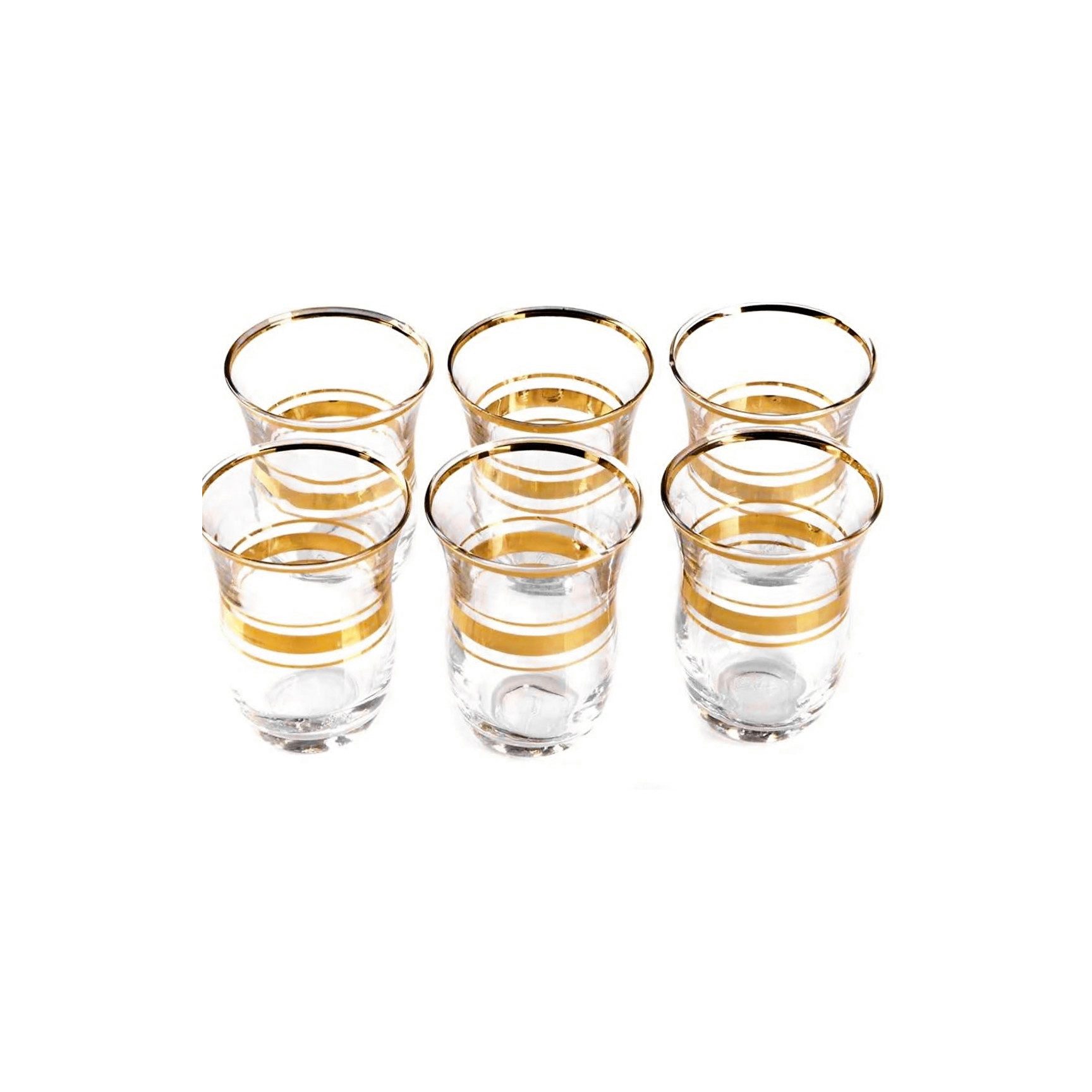 Pasabahce Teeglas 6er Set mit edlem Gold-Design - 95 ml, 6-tlg. – Bild 4 von 4