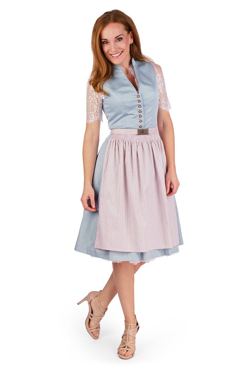 Alpenwahnsinn Dirndl Retro Dirndl 2tlg. - JOLENA - hellblau/zartrosé – Bild 4 von 4