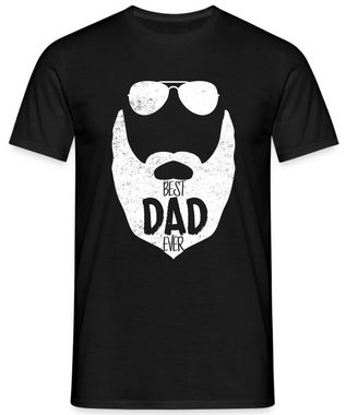 Quattro Formatee Kurzarmshirt Best Dad Ever Bart - Papa Vatertag Vater Herren T-Shirt (1-tlg)