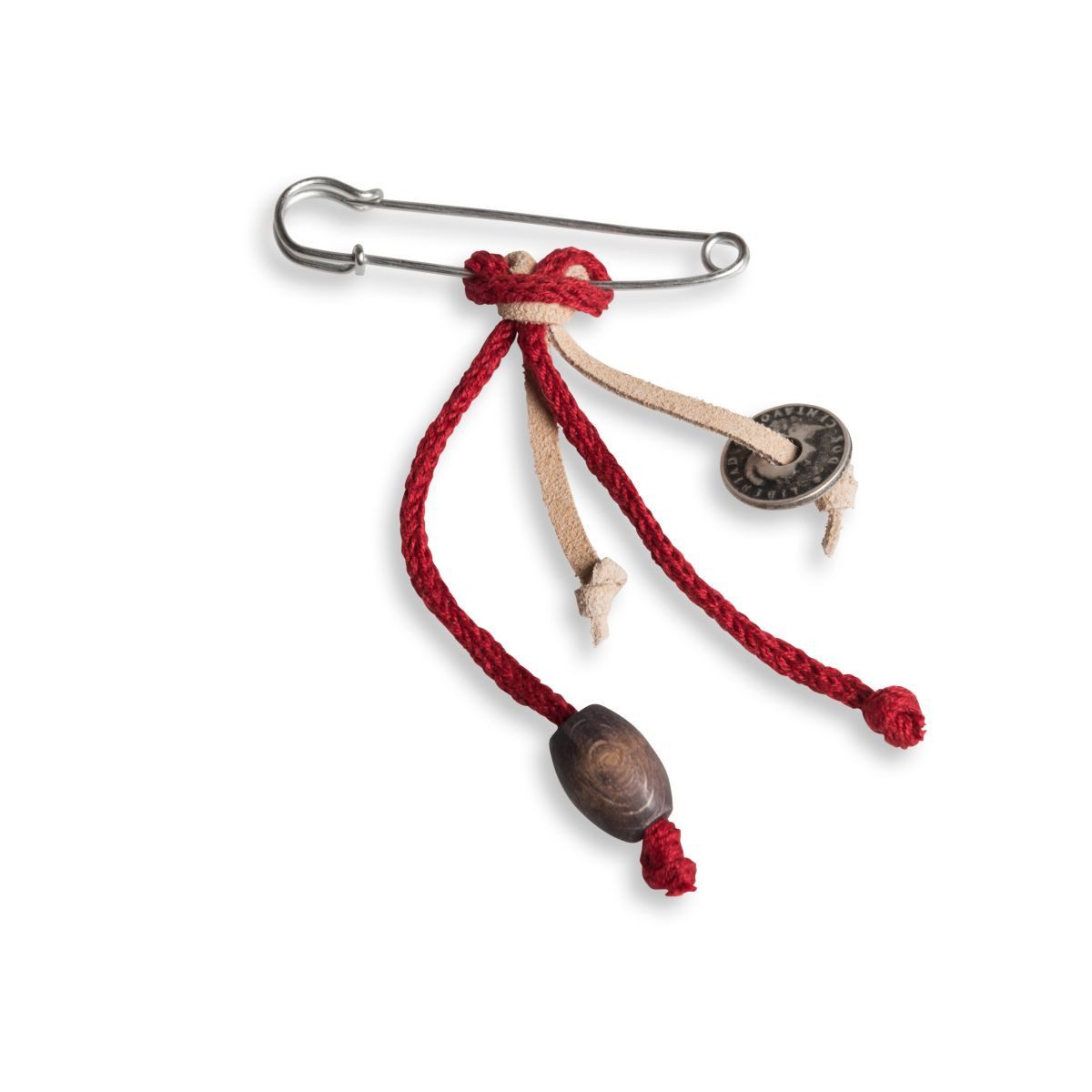 Knit Factory Brosche Zubehör 7x1 cm Rot (1-tlg), brosche Anstecker