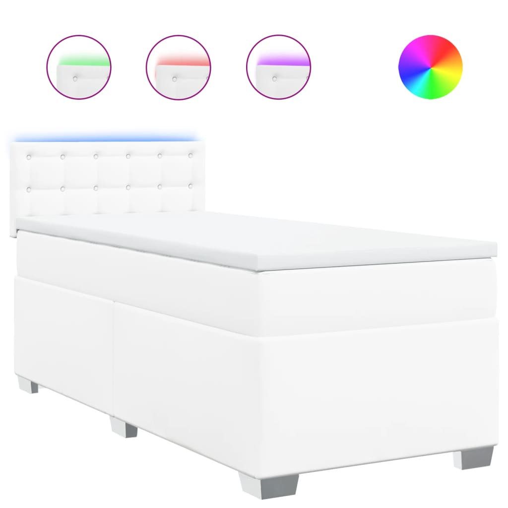 vidaXL Bett Boxspringbett mit Matratze Weiß günstig online kaufen