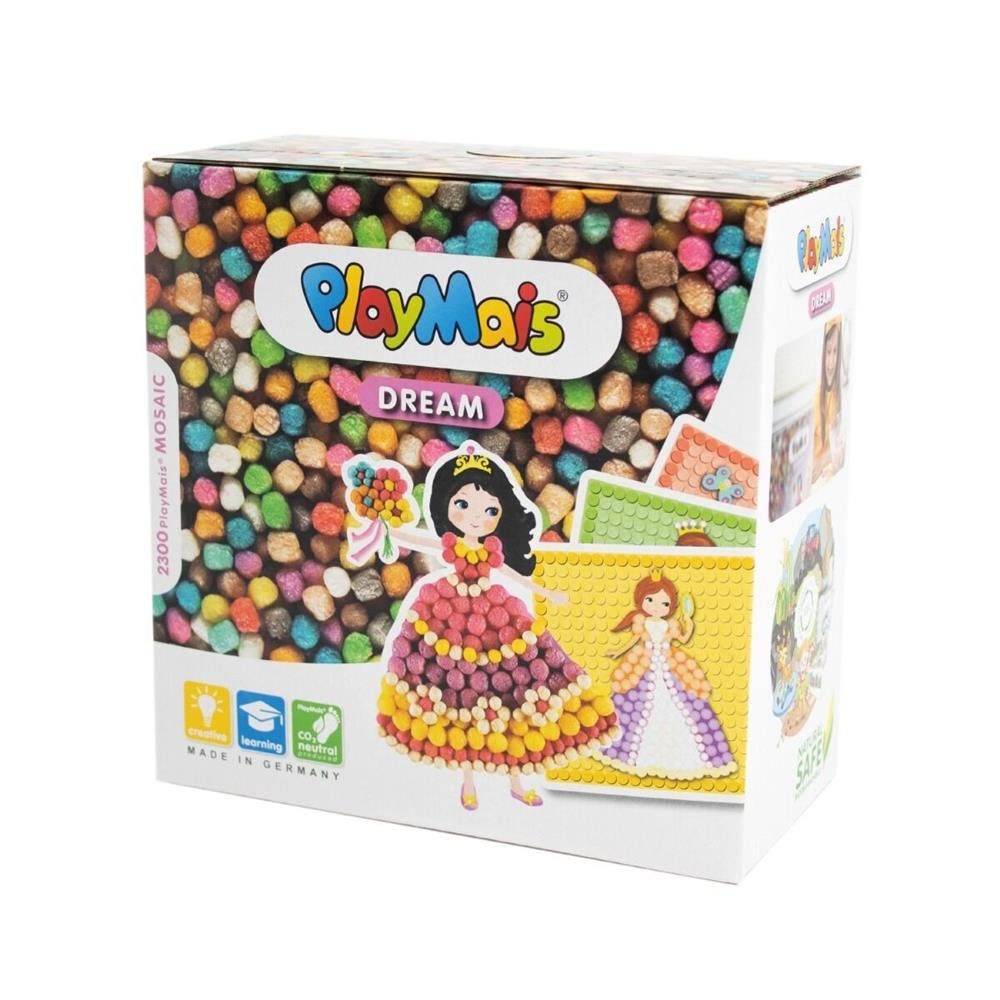 PlayMais Kreativset Mosaic Dream Princess 160178, (Set, 2300-tlg., 6 Karten zum Bekleben, Anleitung und Zubehör), Kreativset Prinzessin basteln schneiden