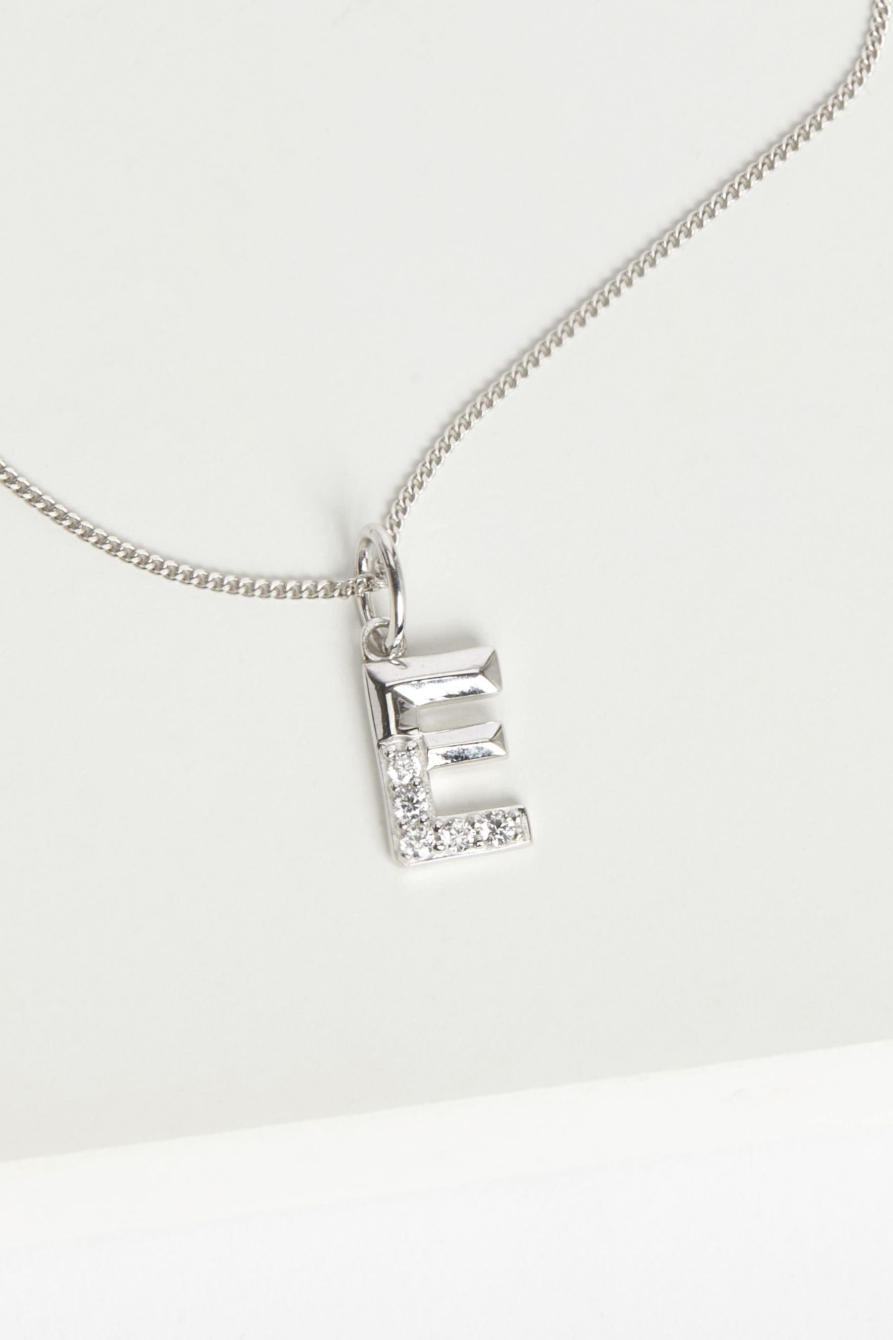 Sterling Namenskette (1-tlg) mit Next M Anfangsbuchstaben Pavé-Halskette Silver