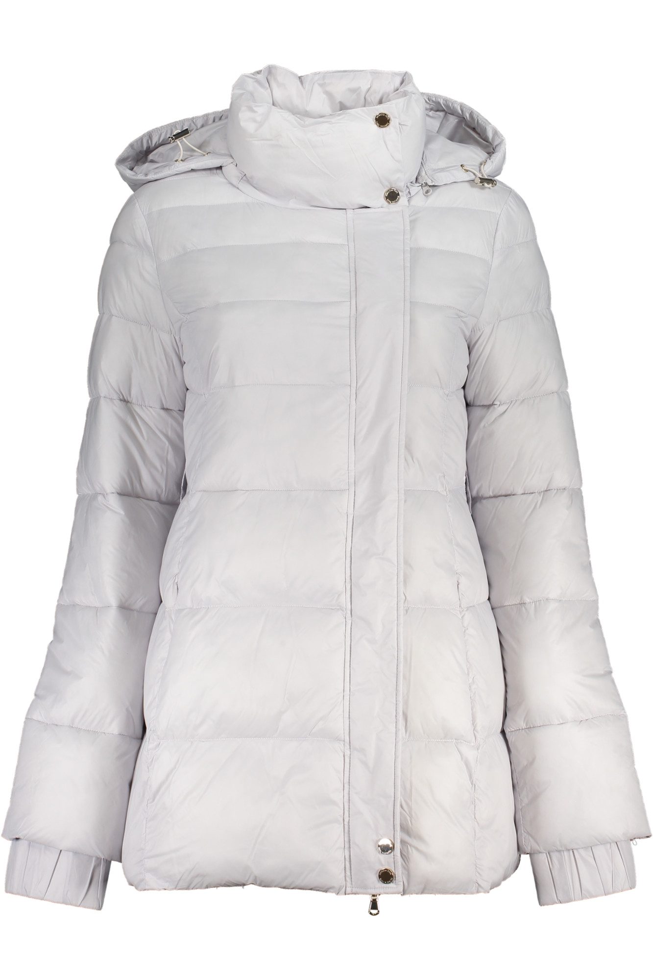 Patrizia Pepe Outdoorjacke Elegante Damenjacke in Weiß mit abnehmbarer Kapuze und Gürtel