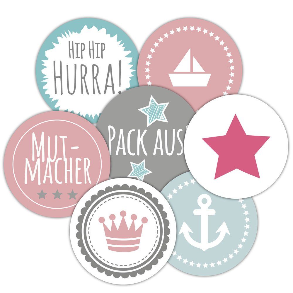 Frau WUNDERVoll Sticker 48 AUFKLEBER FRAU WUNDERVOLL, PASTELL, Durchmesser 4 cm