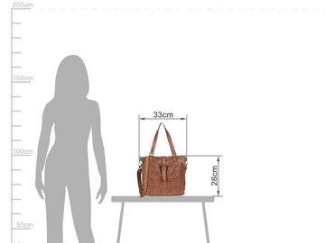 Bear Design Shopper Ella, Handtasche, Shopper, Schultertasche 33x28cm, Leder, cognac