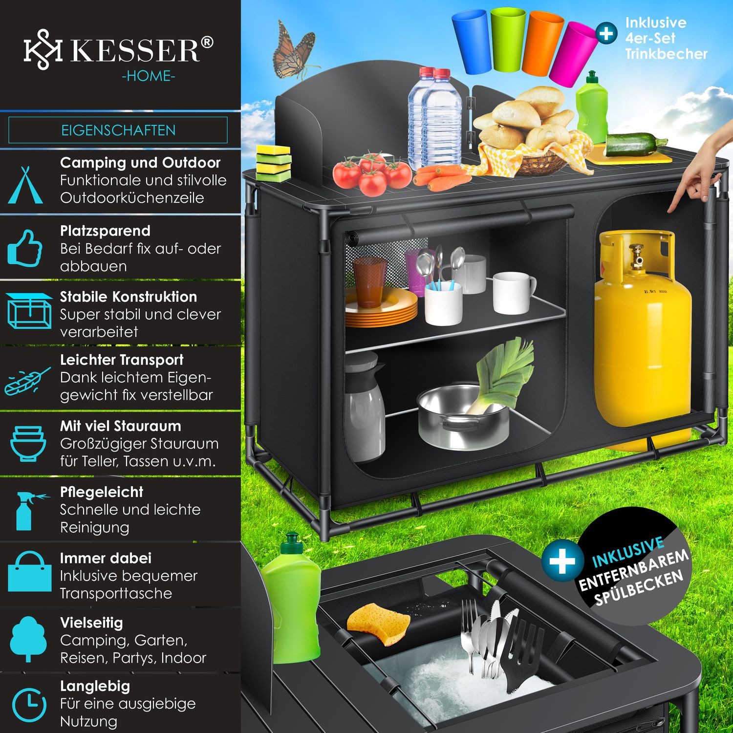 KESSER Campingschrank Campingschrank, Campingküche mit Aluminiumgestell günstig online kaufen