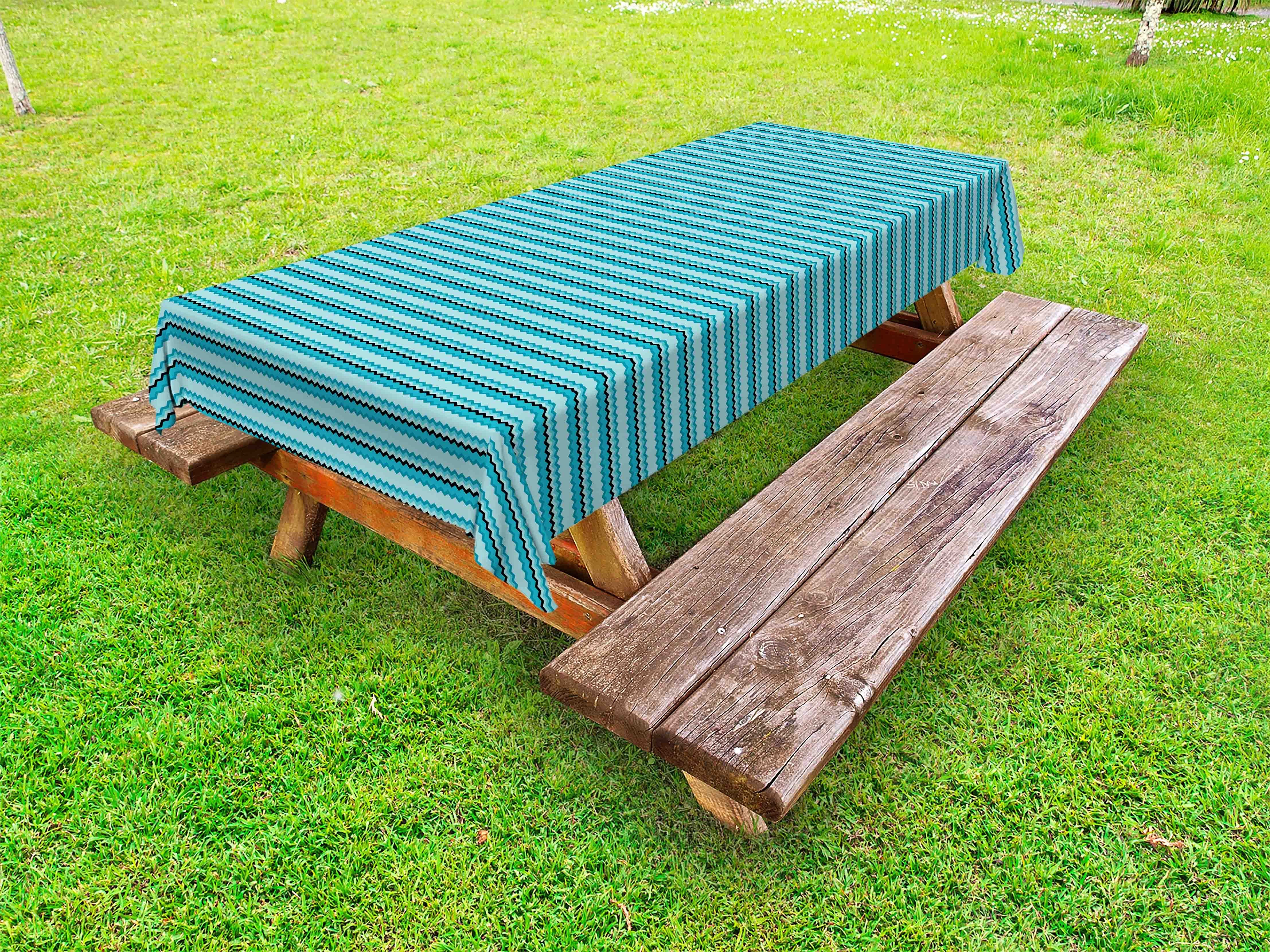Abakuhaus Tischdecke dekorative waschbare Picknick-Tischdecke, Modern Horizontal Zigzags Inspired