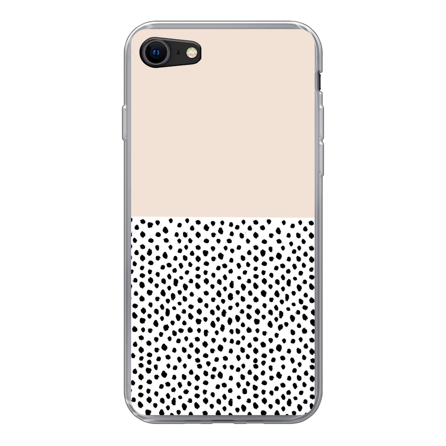 Handyhülle für Apple iPhone 8 Polka dots - Weiß - Schwarz