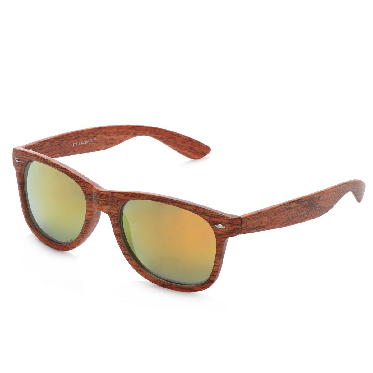 Sonia Onesize Sonnenbrille Classic" Sommer Sonnenbrille Verspiegelt "Wooden Originelli Brille rot