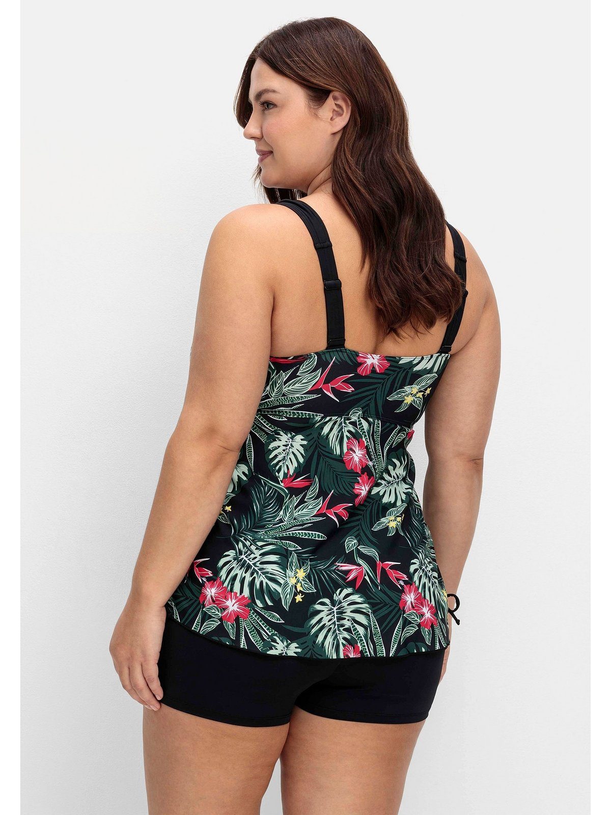 Sheego Tankini-Top Große Größen, mit Tropenprint und seitlicher Raffung