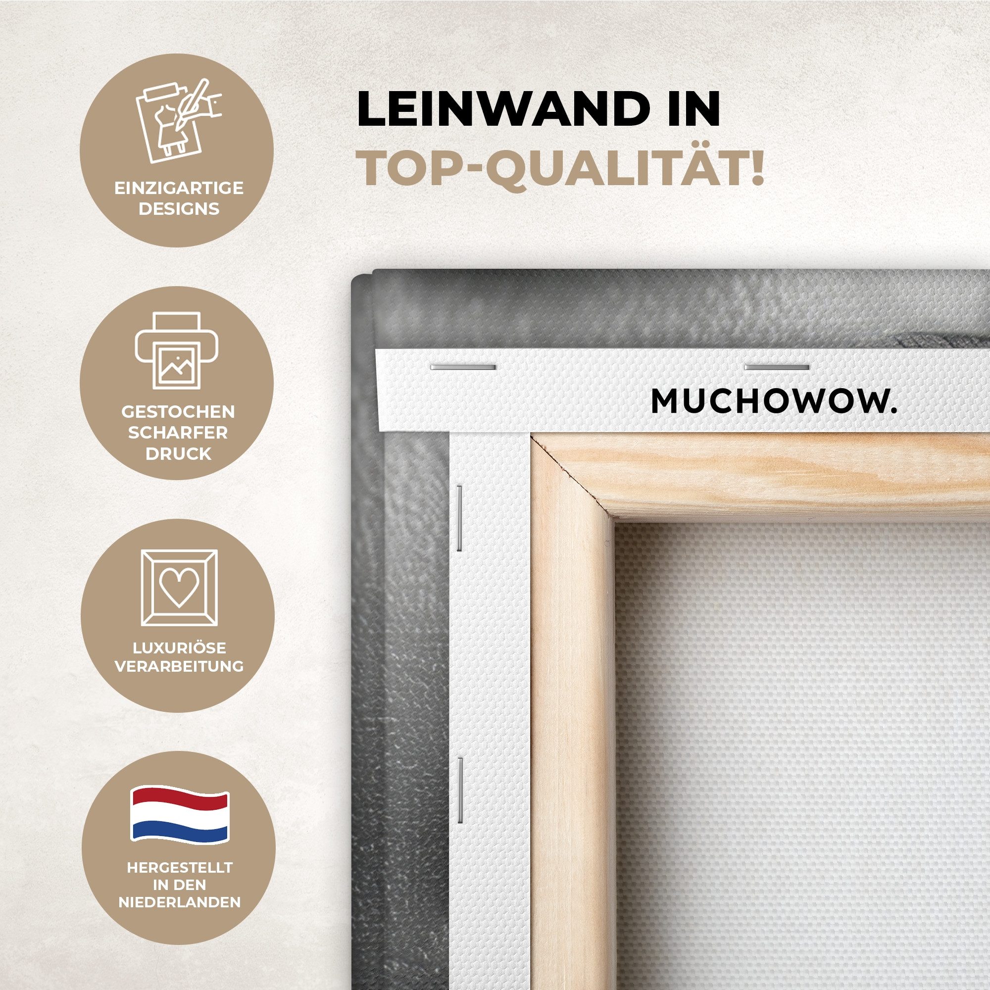 OneMillionCanvasses® Leinwandbild Frau - Lippenstift - Schwarz und weiß - M günstig online kaufen