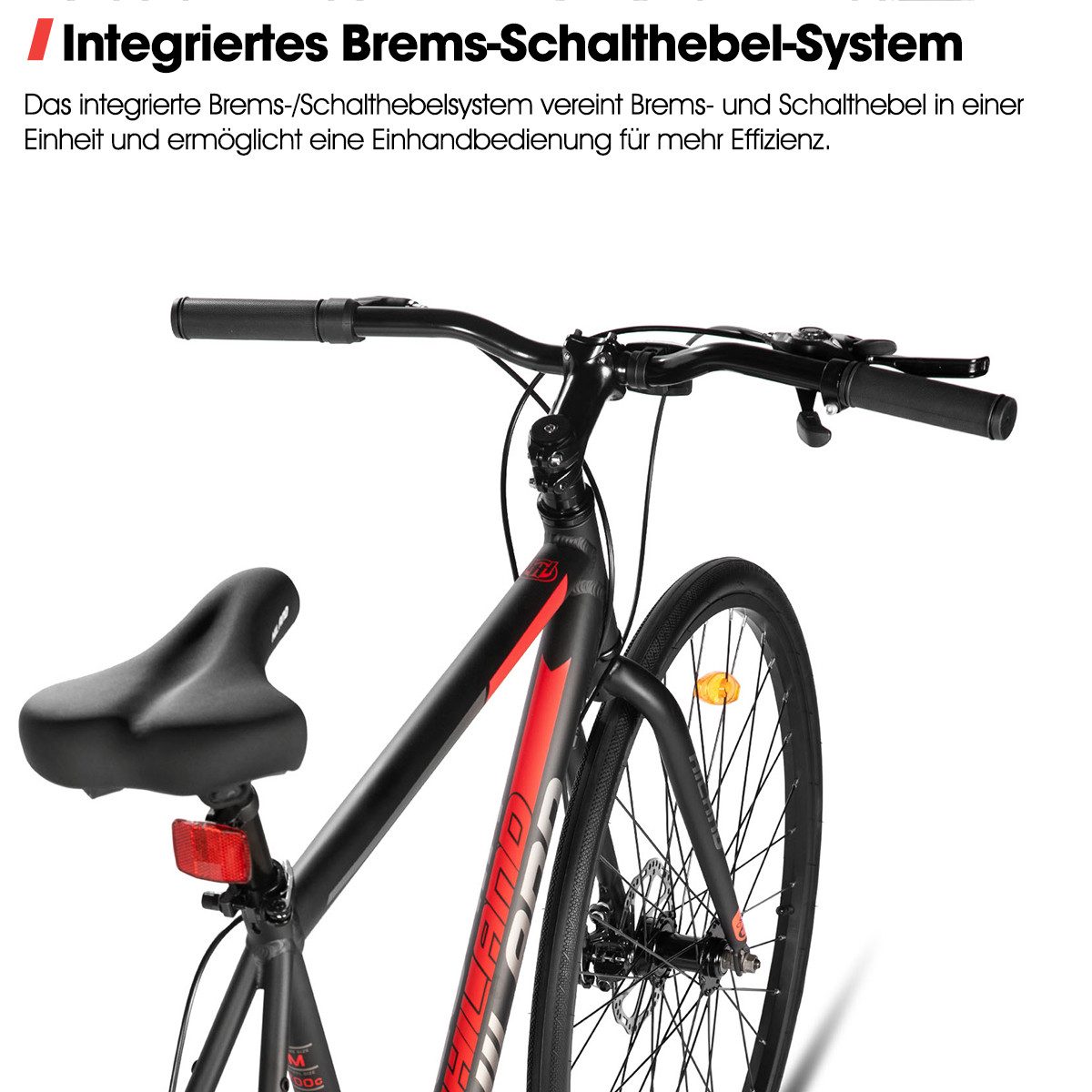HILAND Rennrad 700C Herren- und Damen-Rennrad, 28-Zoll-Leichtbau-Pendlerrad, Rahmen aus Aluminiumlegierung, 7-Gang-Doppelscheibenbremsen